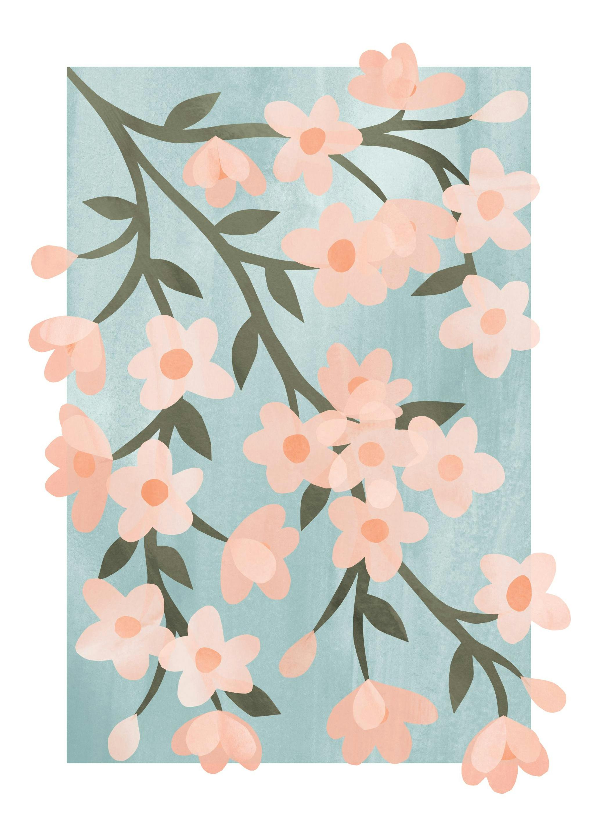 Prints Abstract Cherry Blossom Poster (50x70 cm) - Poster Store