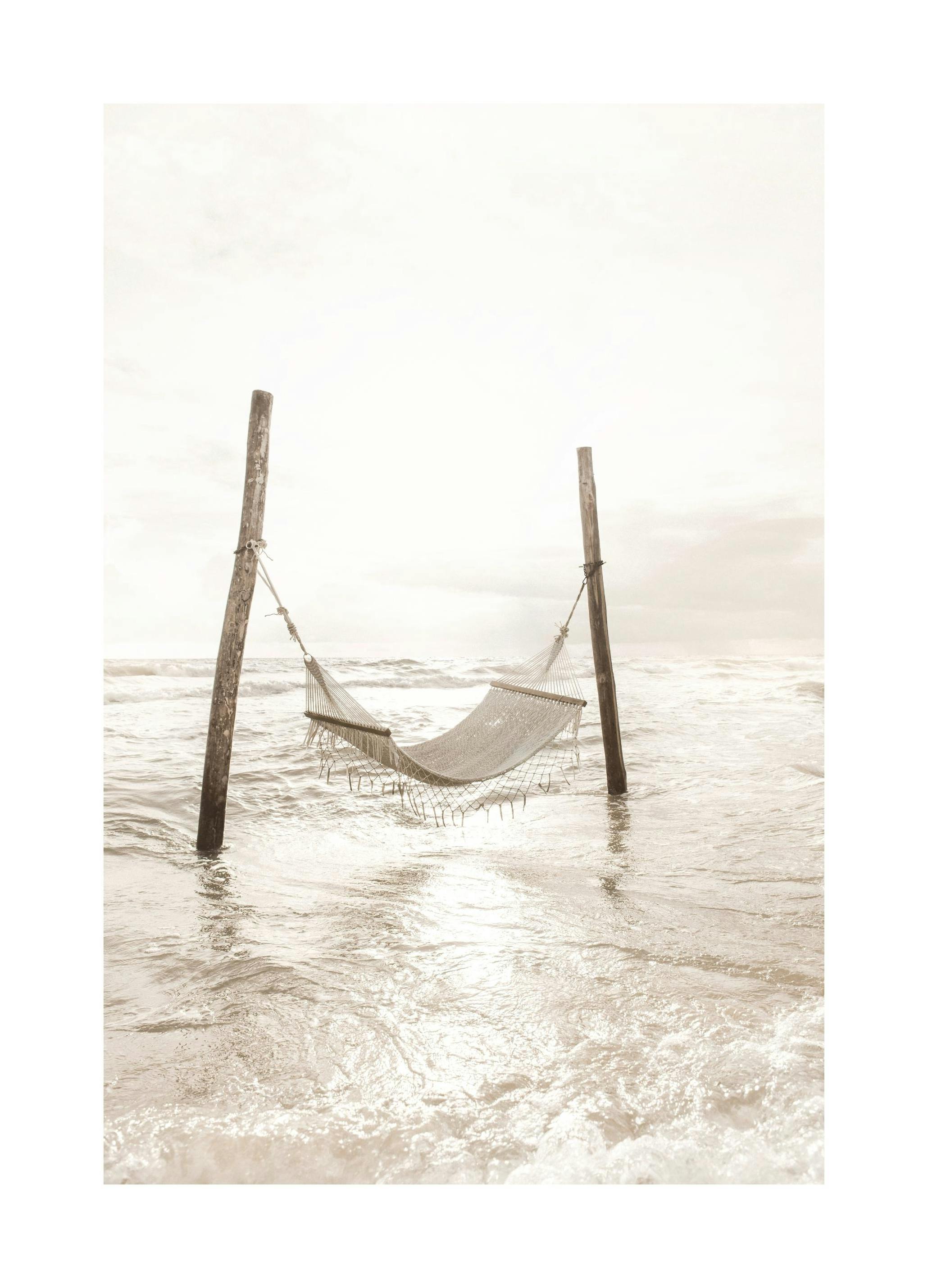 Poster met strandhangmat (50x70 cm) - Poster Store