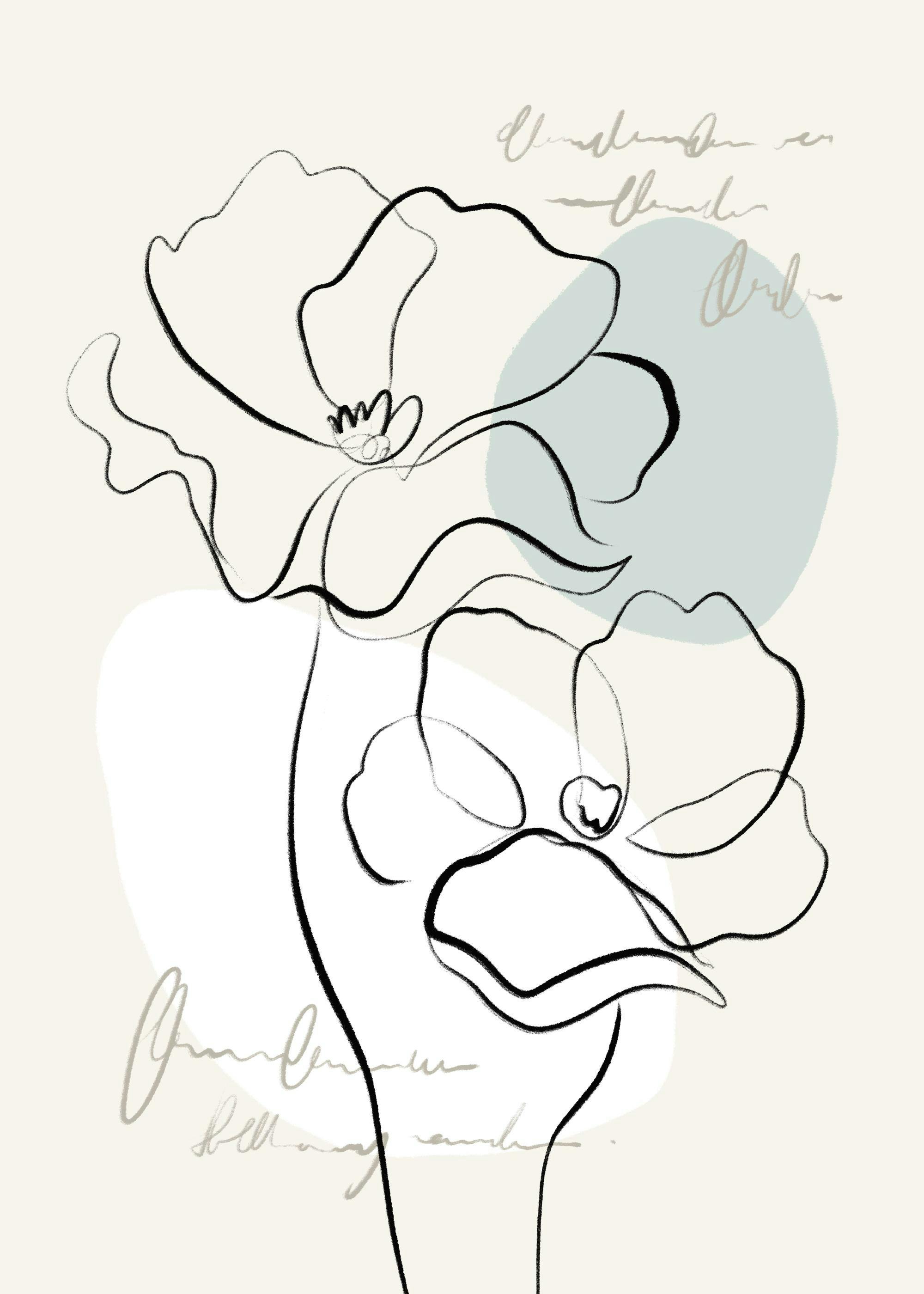 Cartel Line Art Flower No2 0