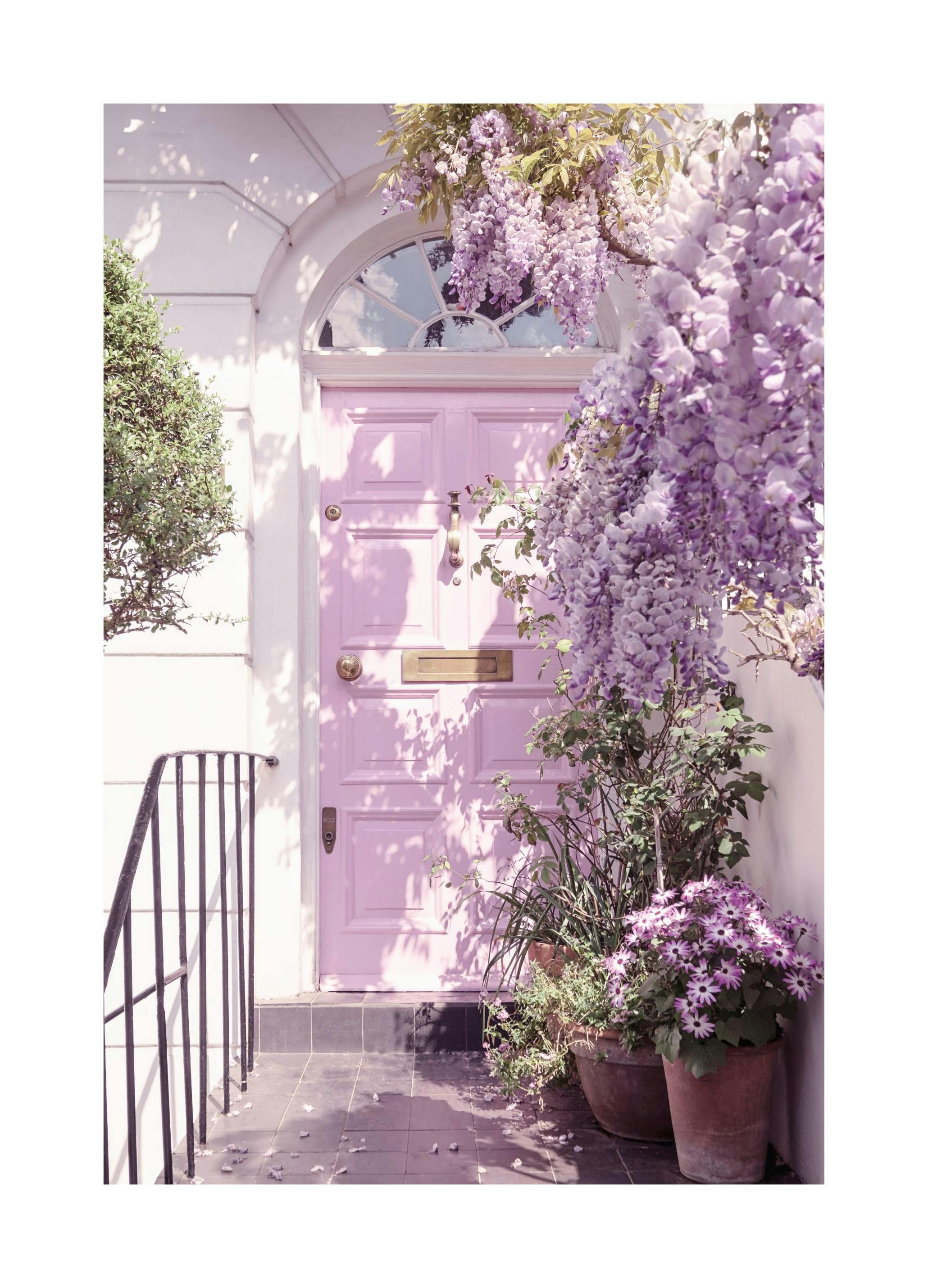 Wisteria Paarse Deurposter (50x70 cm) - Poster Store