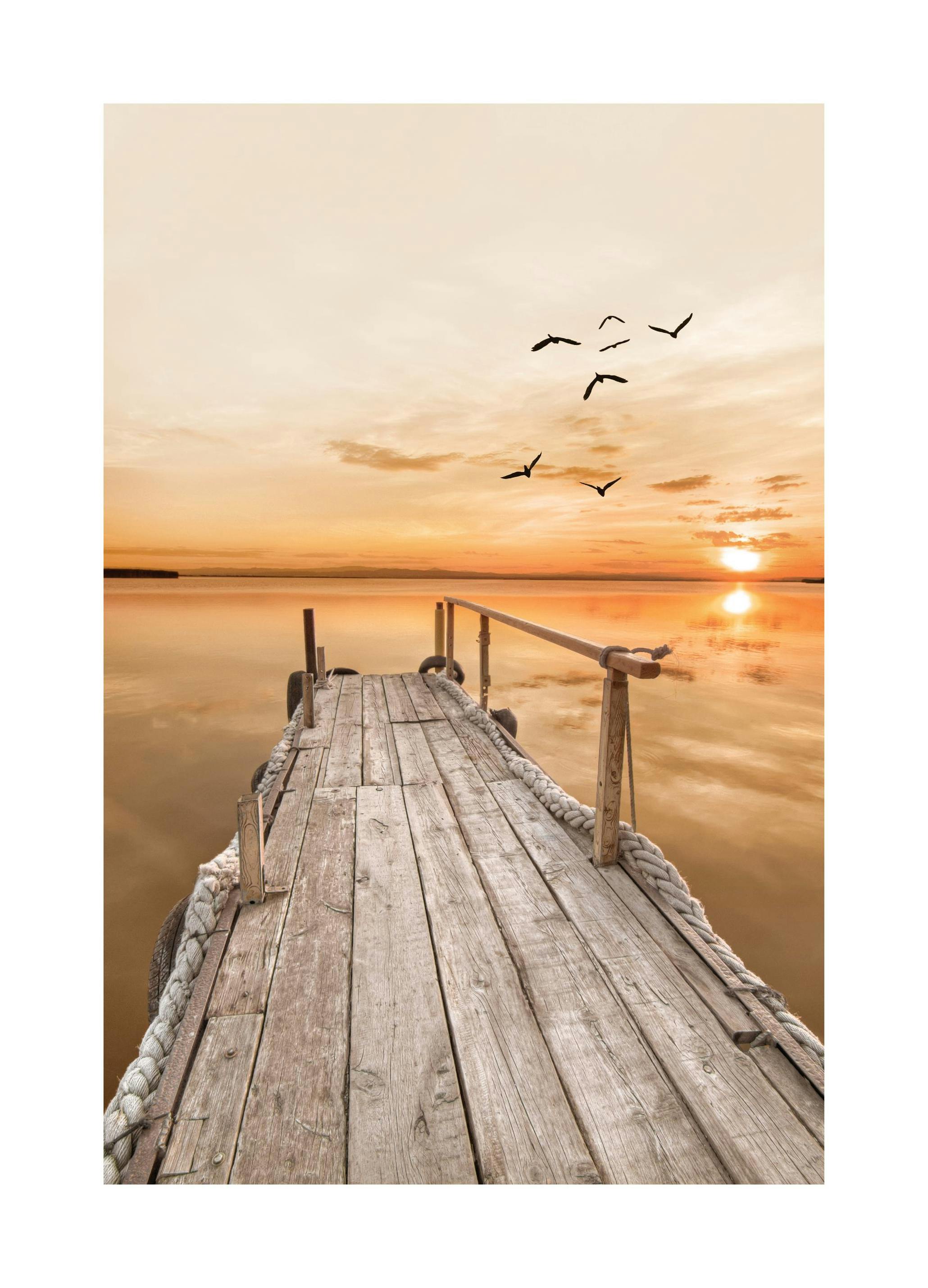 Tramonto Sereno sul Pontile Poster (21x30 cm) - Poster Store