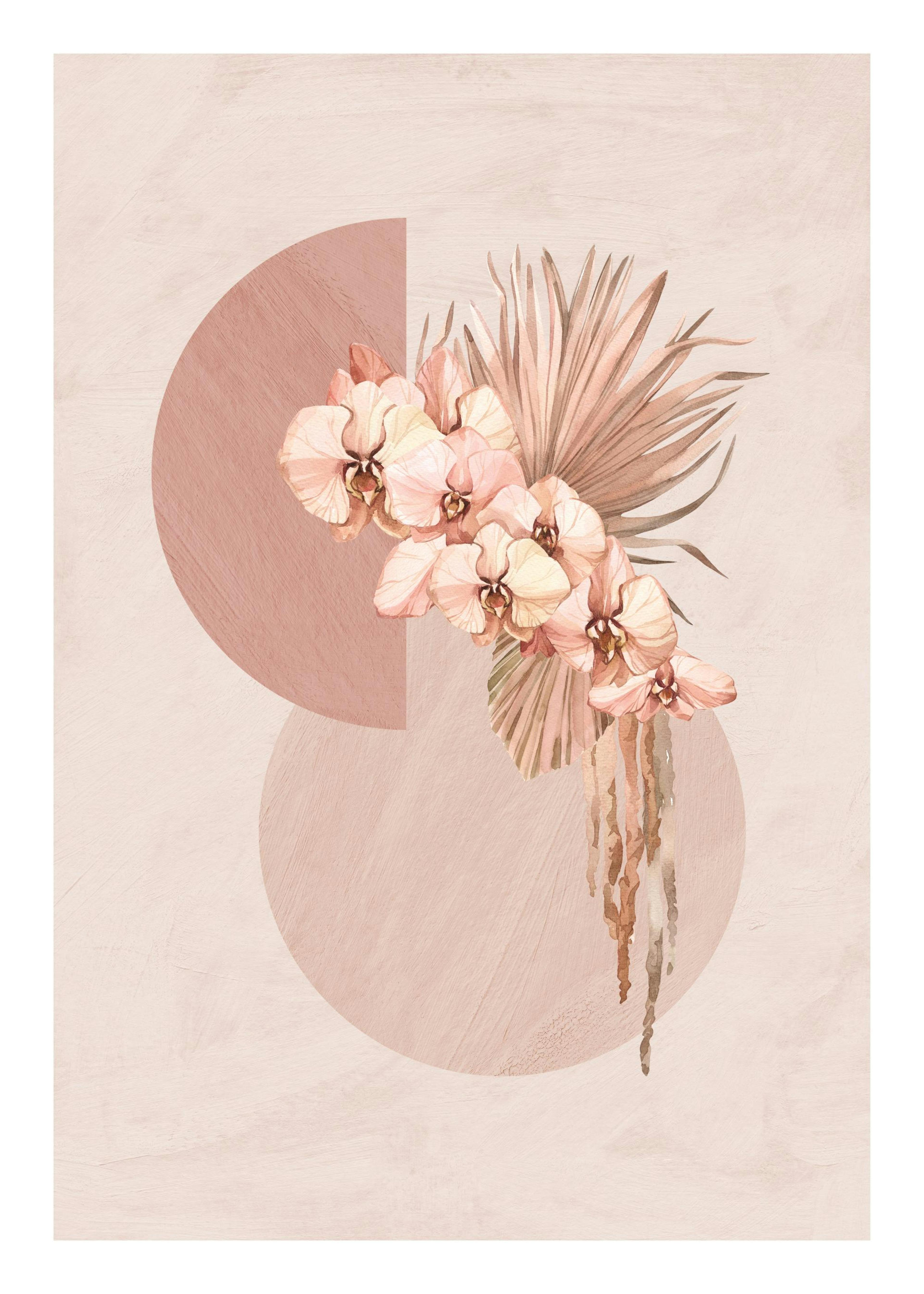 Plakat med botaniske former og blomster 0