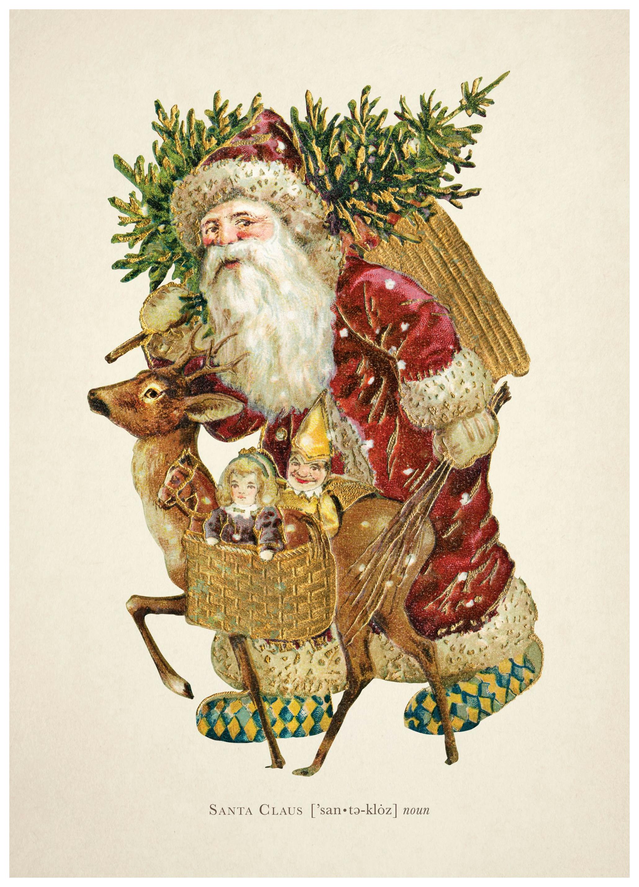 Vintage Santa Poster (21x30 cm) - Poster Store