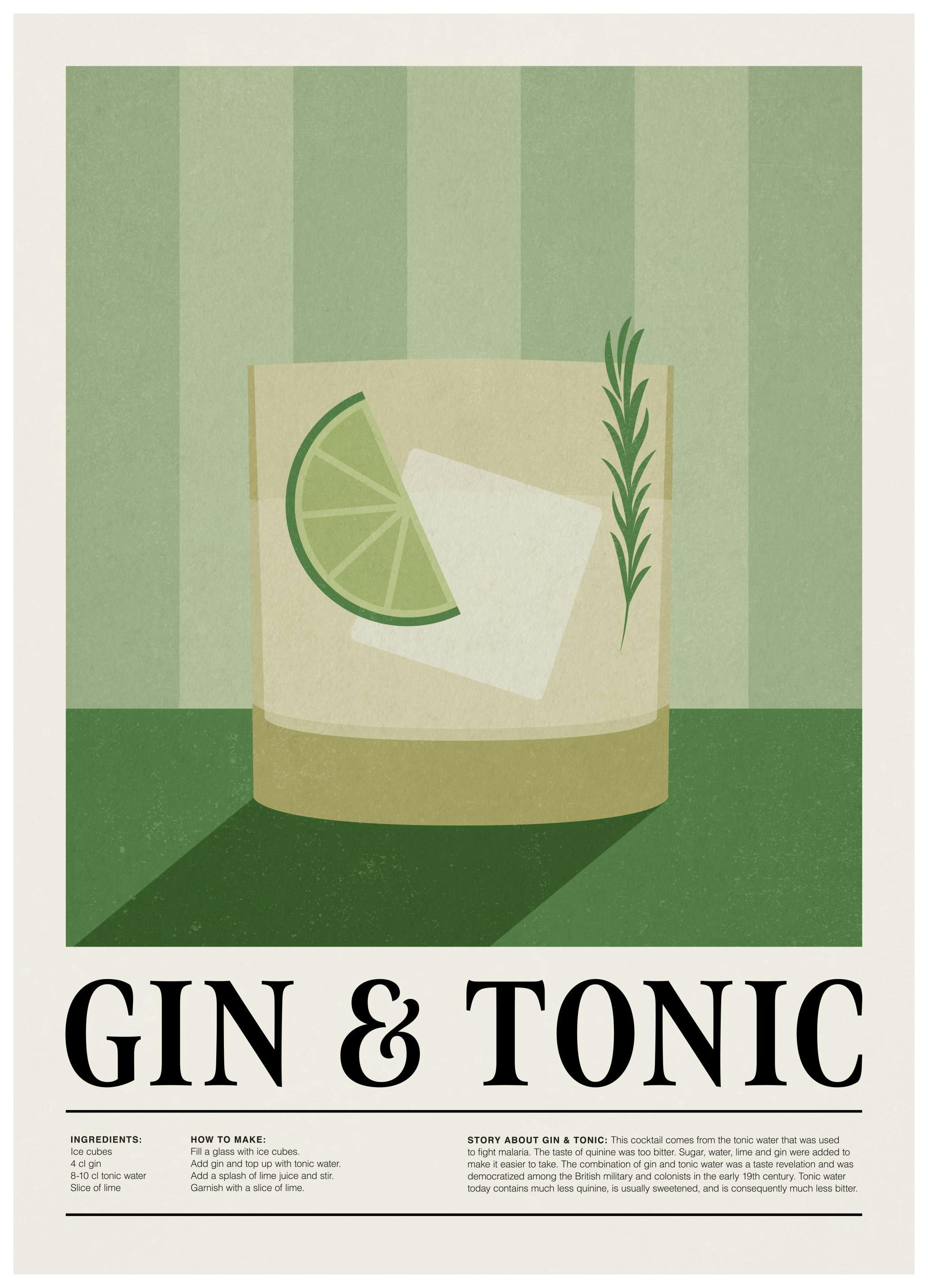 Gin och tonic Poster (21x30 cm) - Poster Store