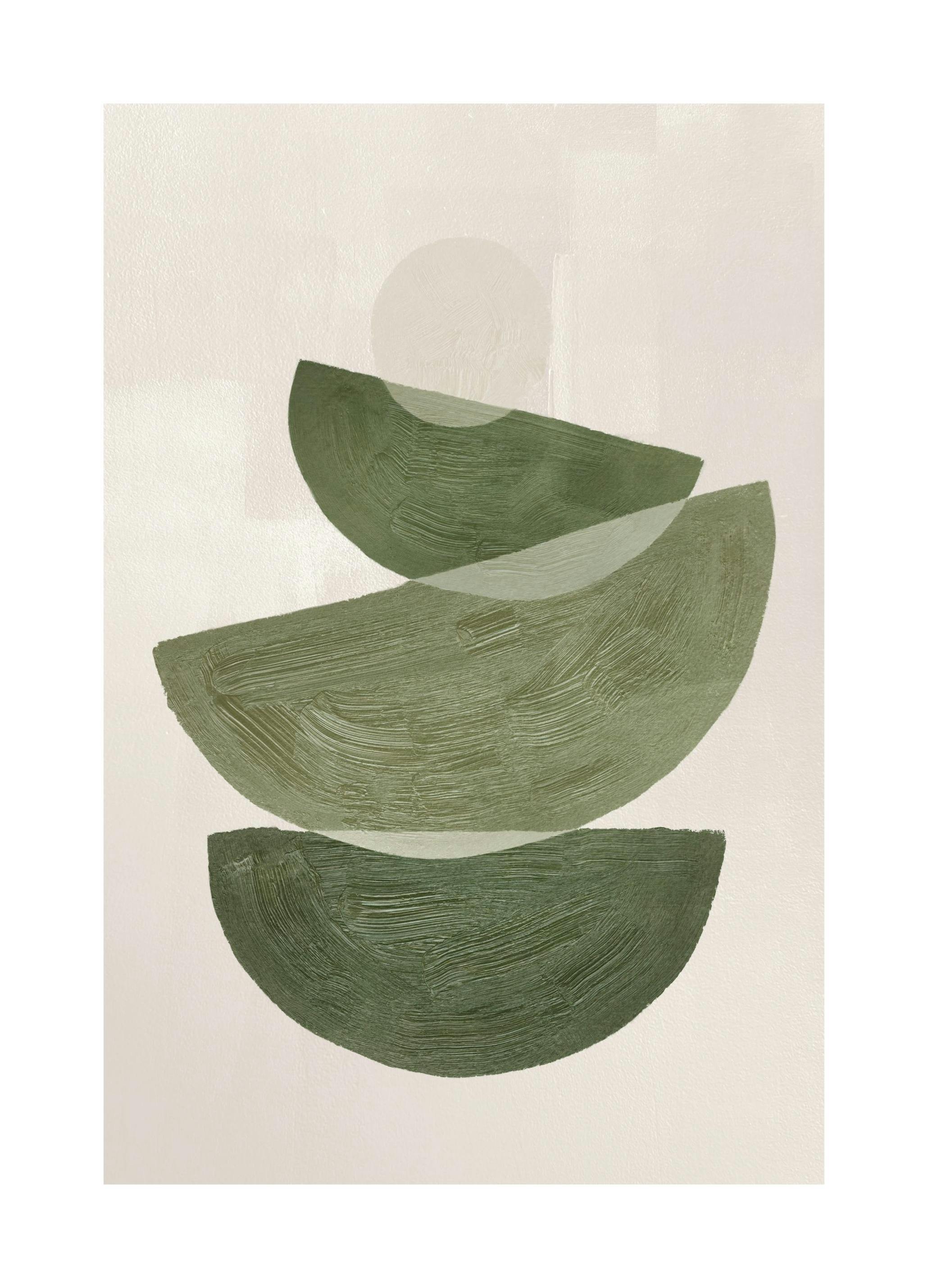Green Graphic Shapes No2 Affiche (40x50 cm) - Poster Store