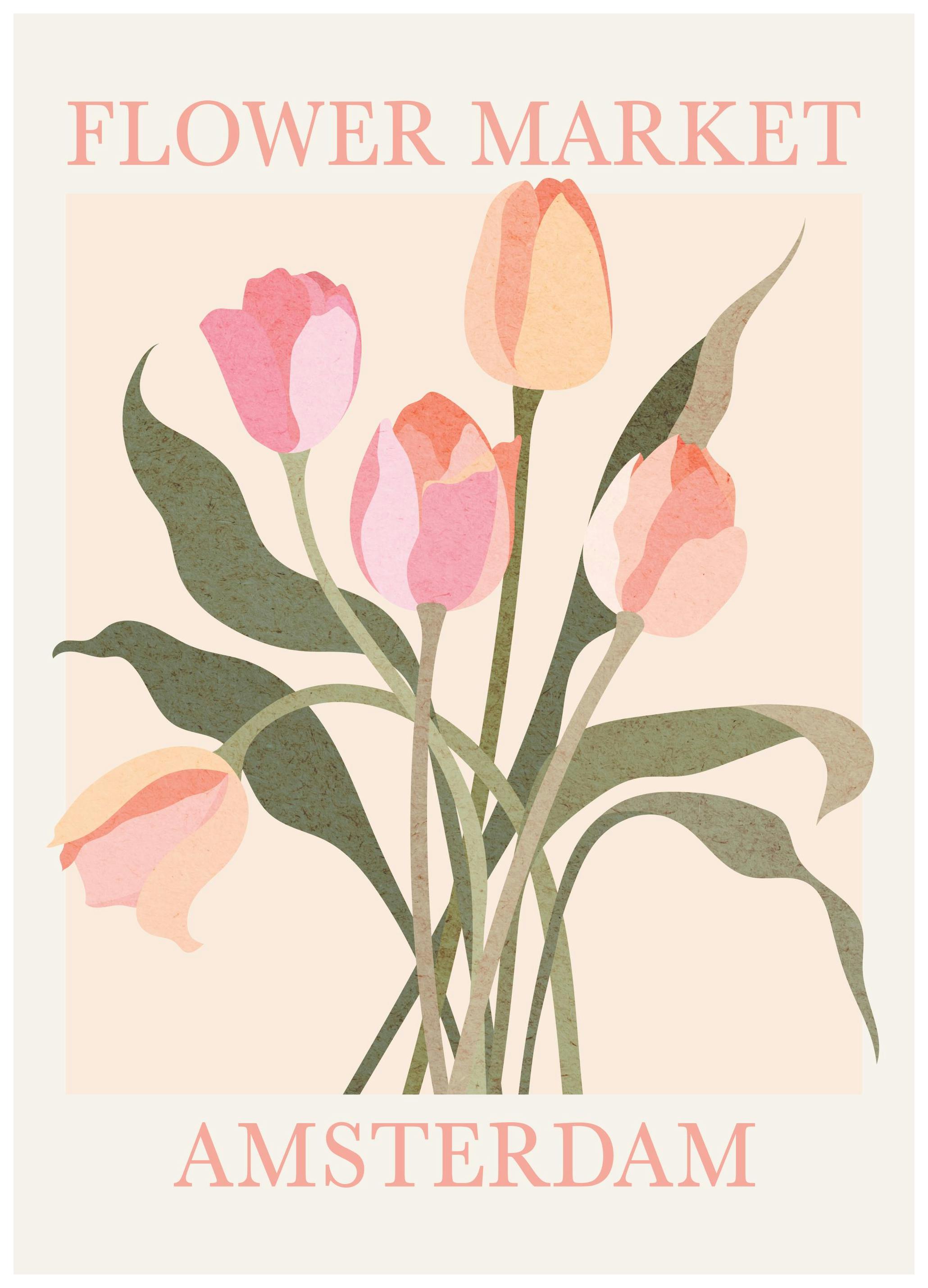 Bloemenmarkt Amsterdam poster (30x40 cm) - Poster Store