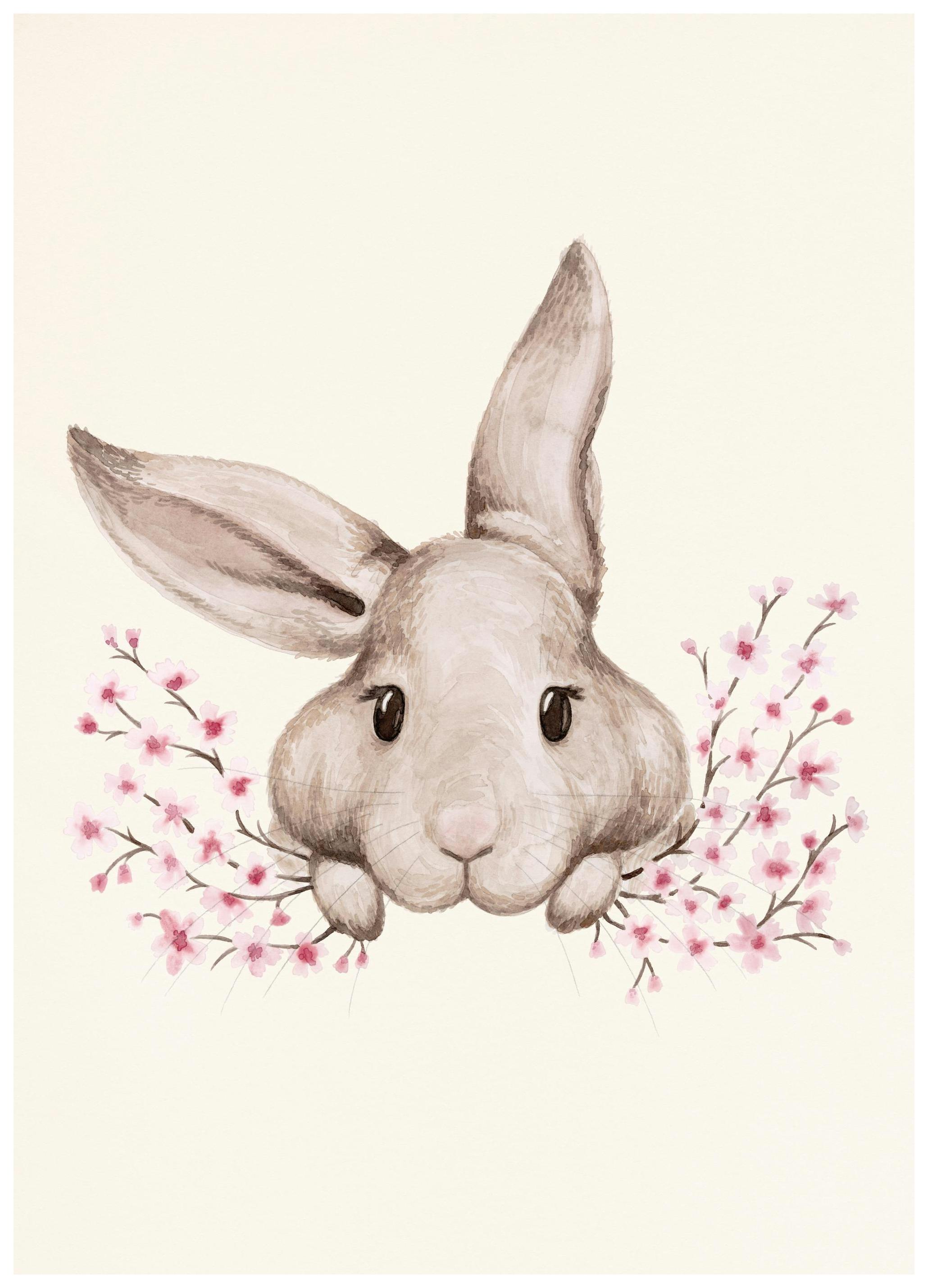 Konijntje illustratieposter (21x30 cm) - Poster Store