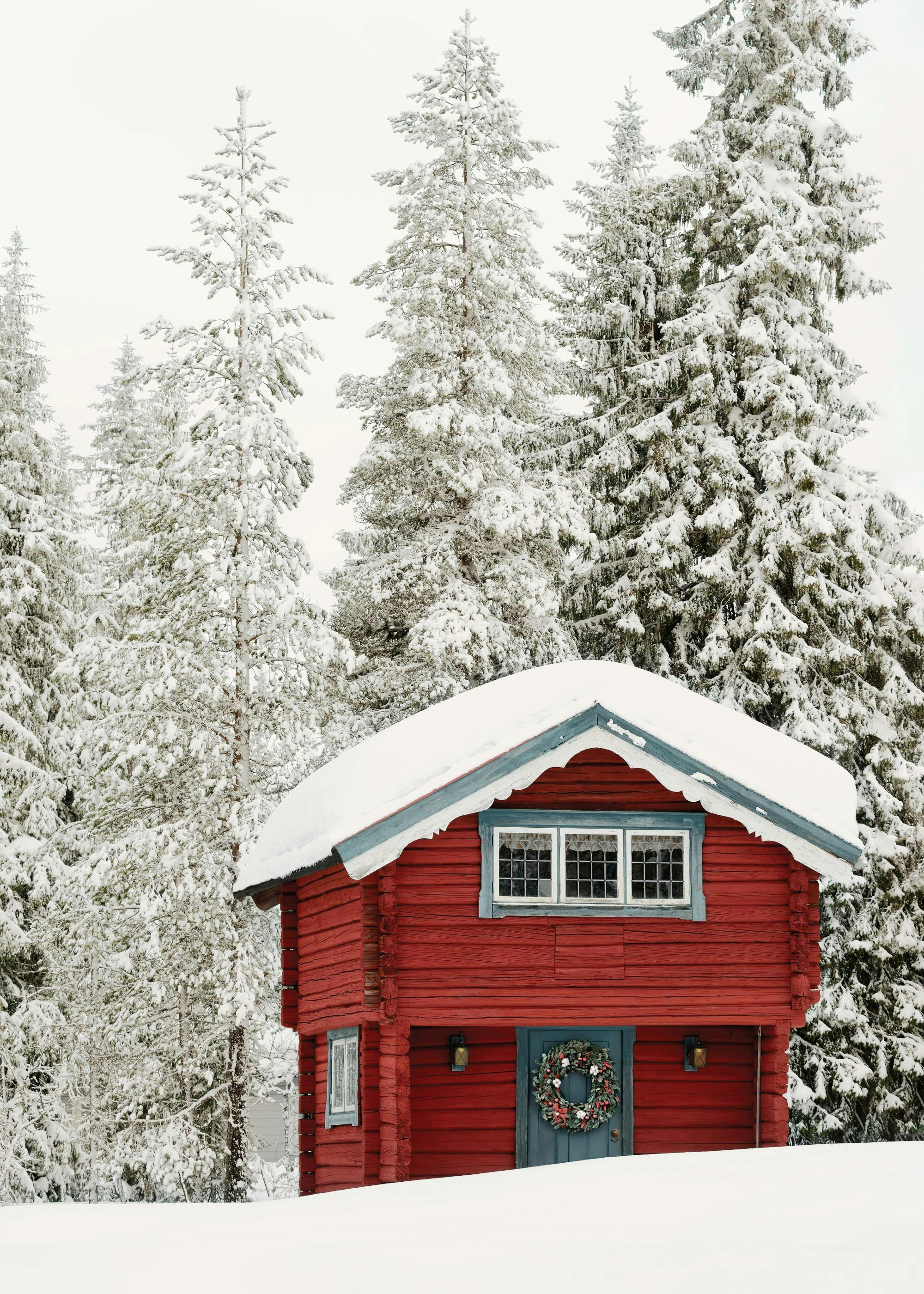 Red Holiday Cabin Poster 0