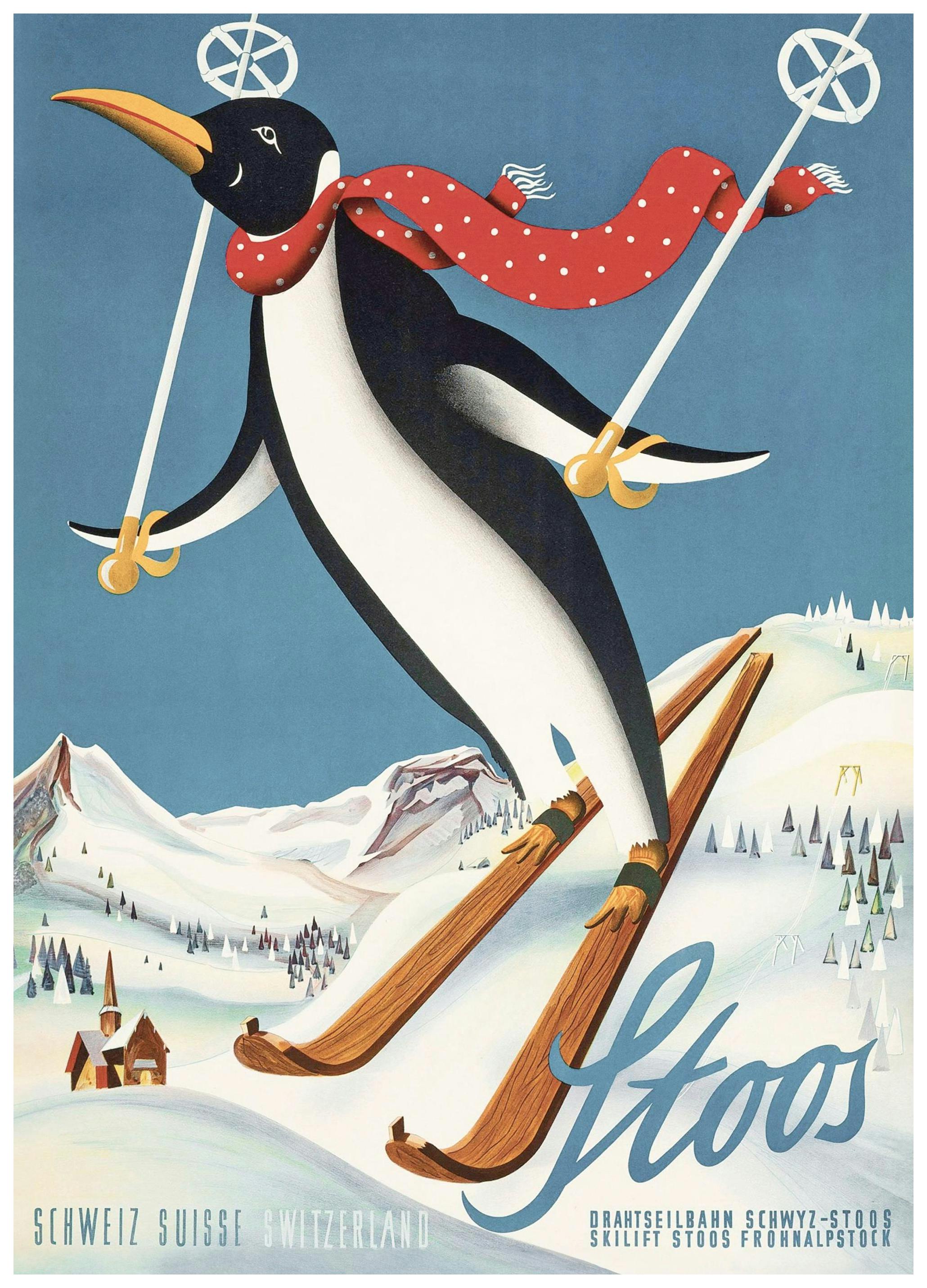 Vintage Stoos Penguin poszter (50x70 cm) - Poster Store