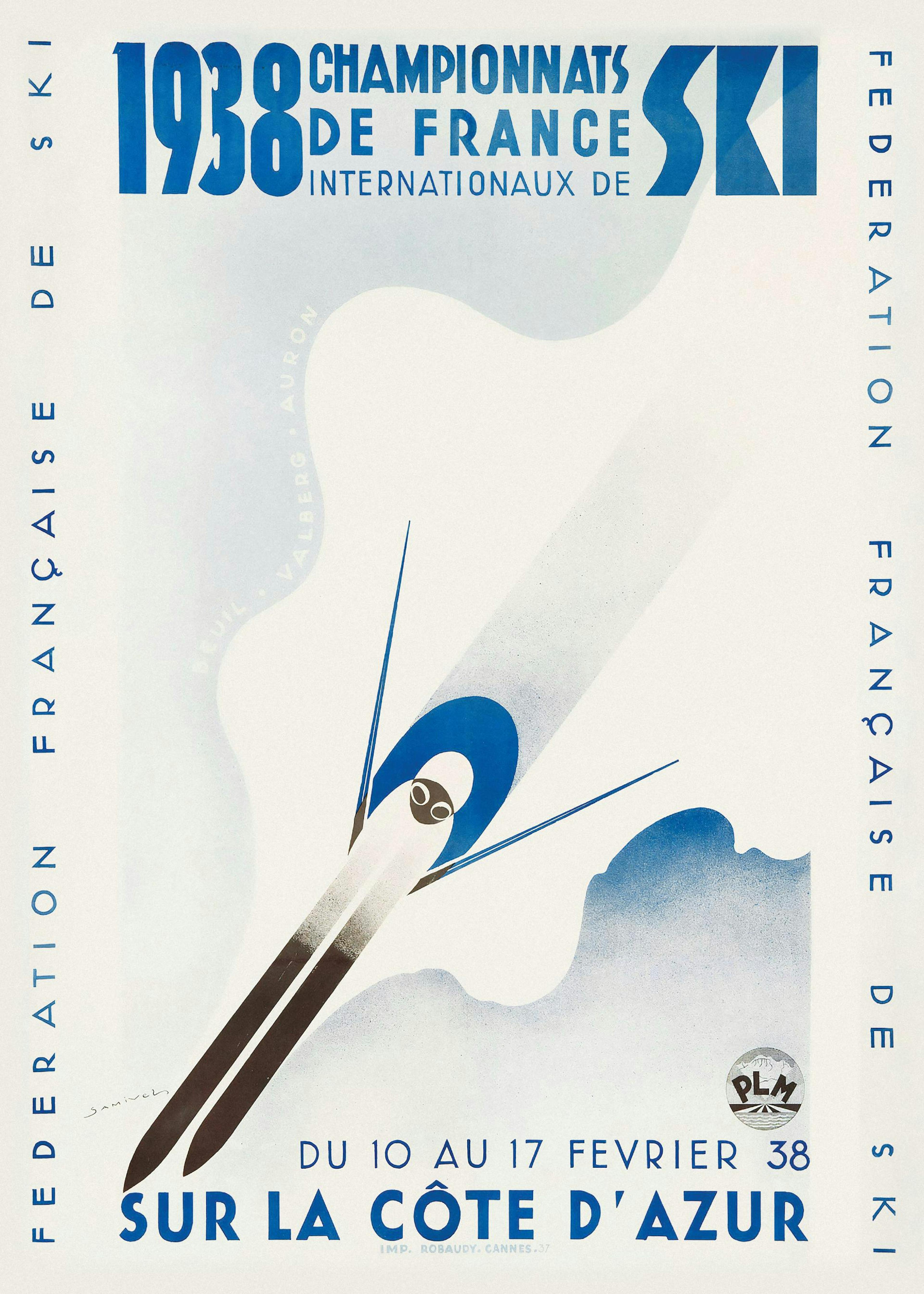 Vintage Französisches Ski Poster 0