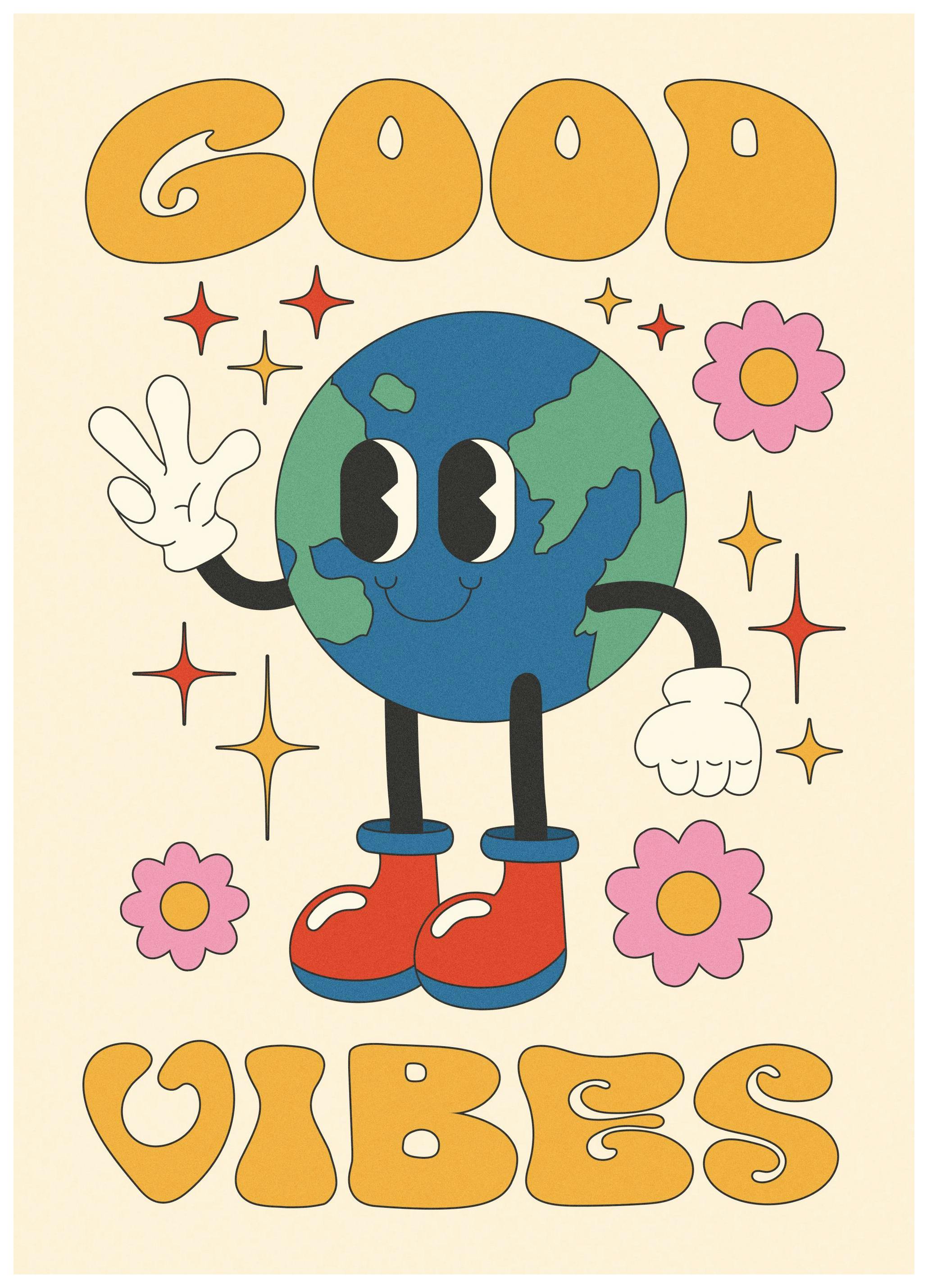 Good Vibes Planeet Poster (30x40 cm) - Poster Store