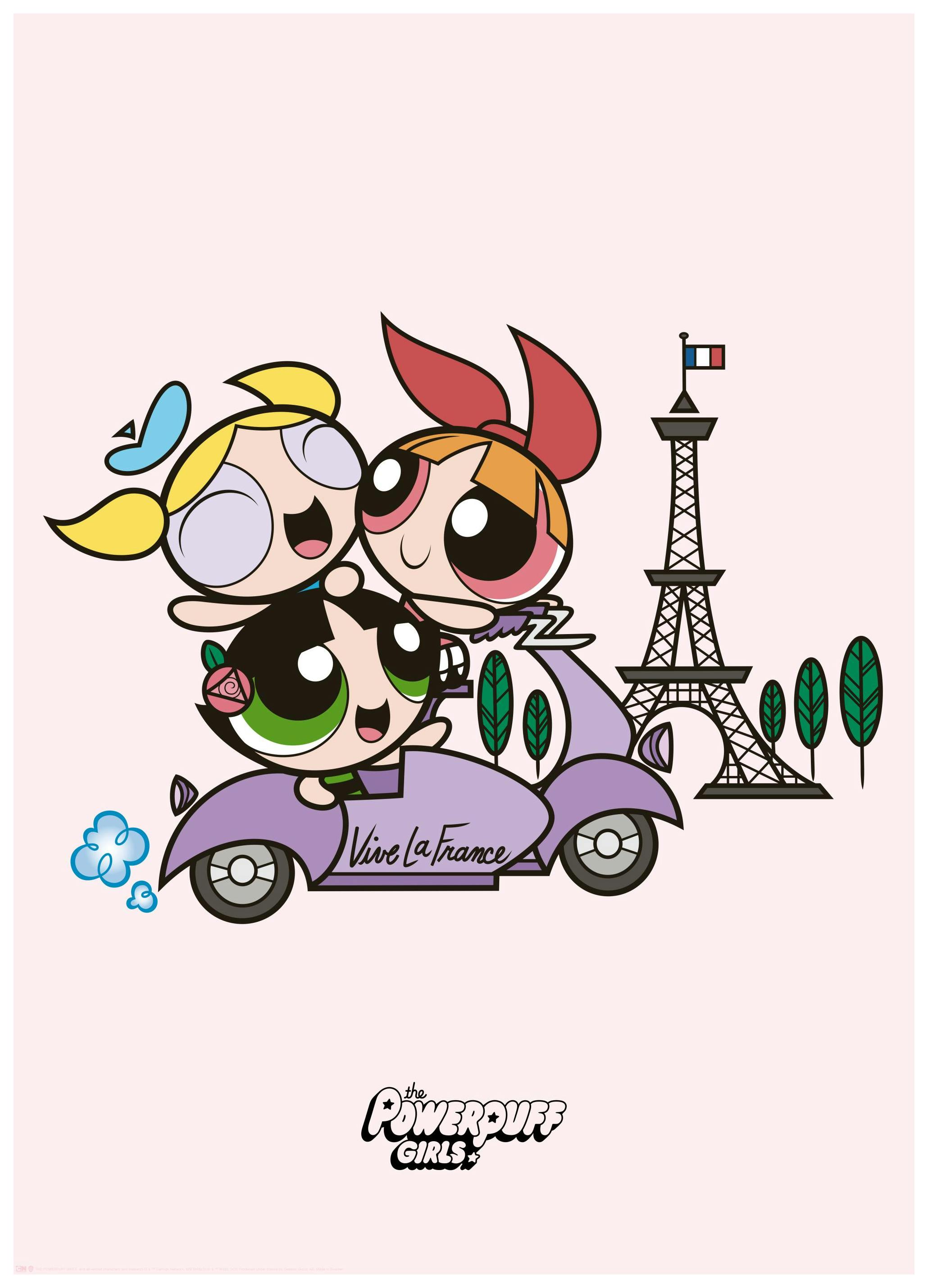 The Powerpuff Girls™ In Paris Poster (30x40 cm) - Poster Store
