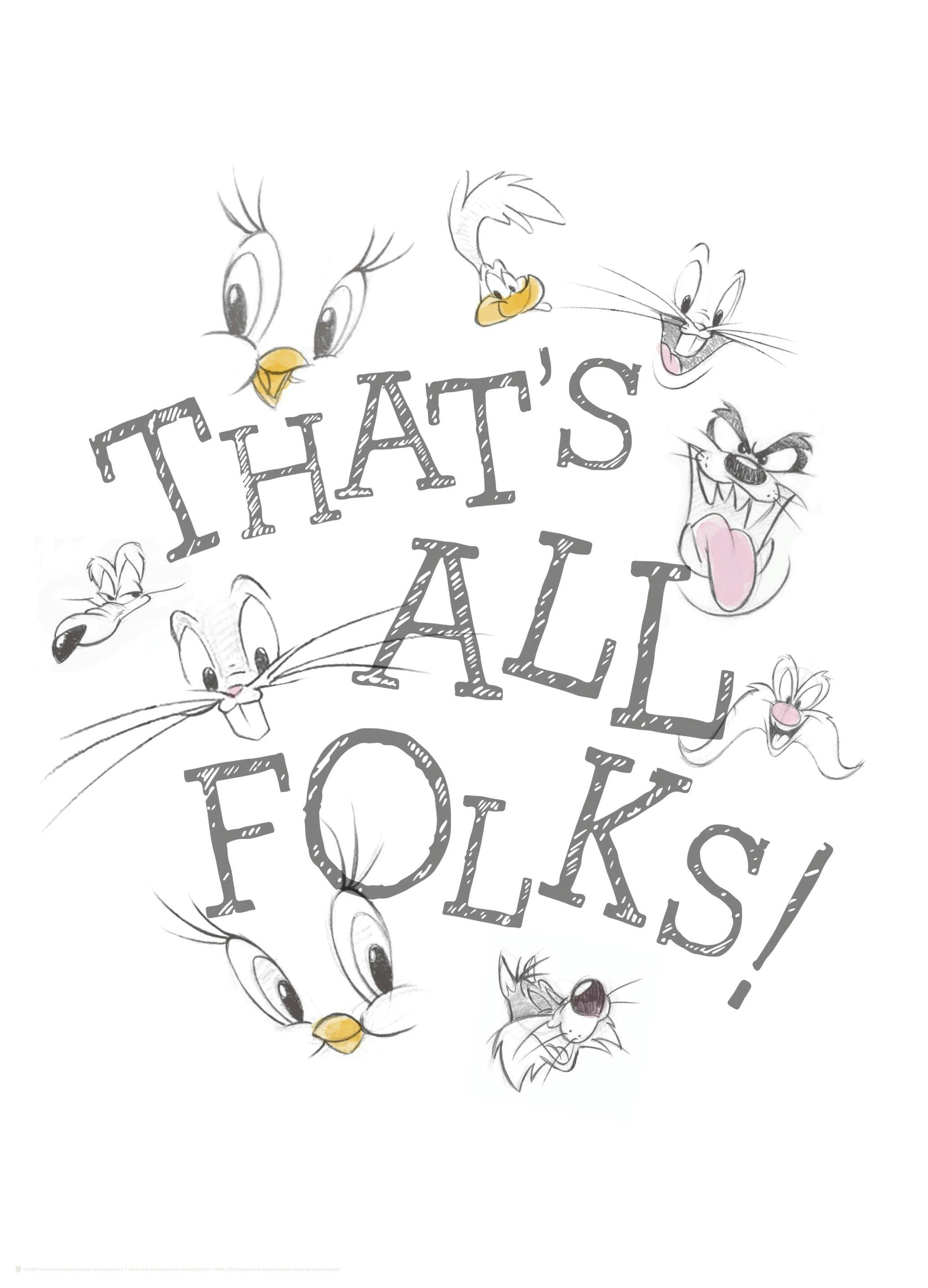 Looney Tunes™ - That’s All Folks Affiche (50x70 cm) - Poster Store