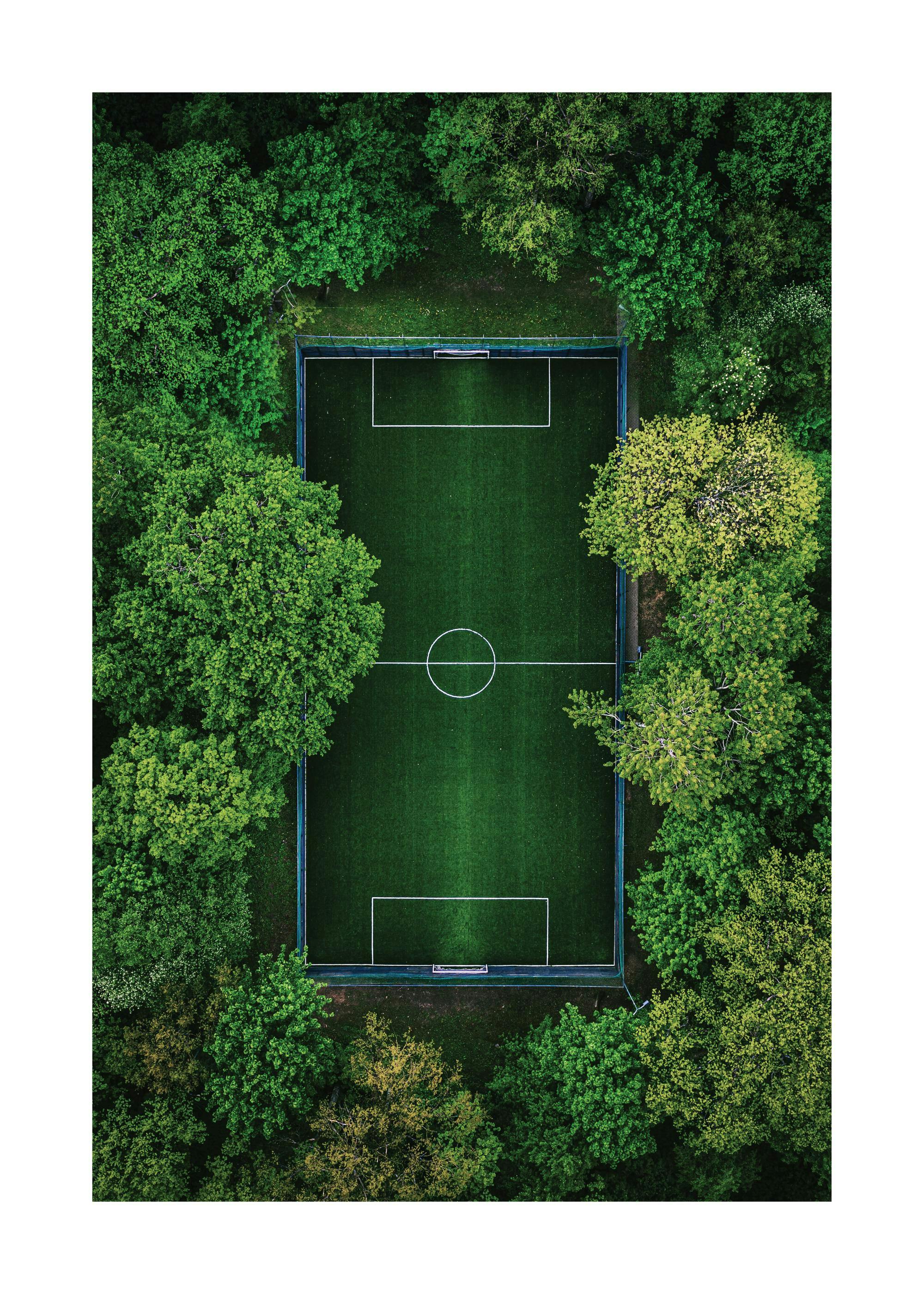 Grünes Fußballplatz-Poster 0