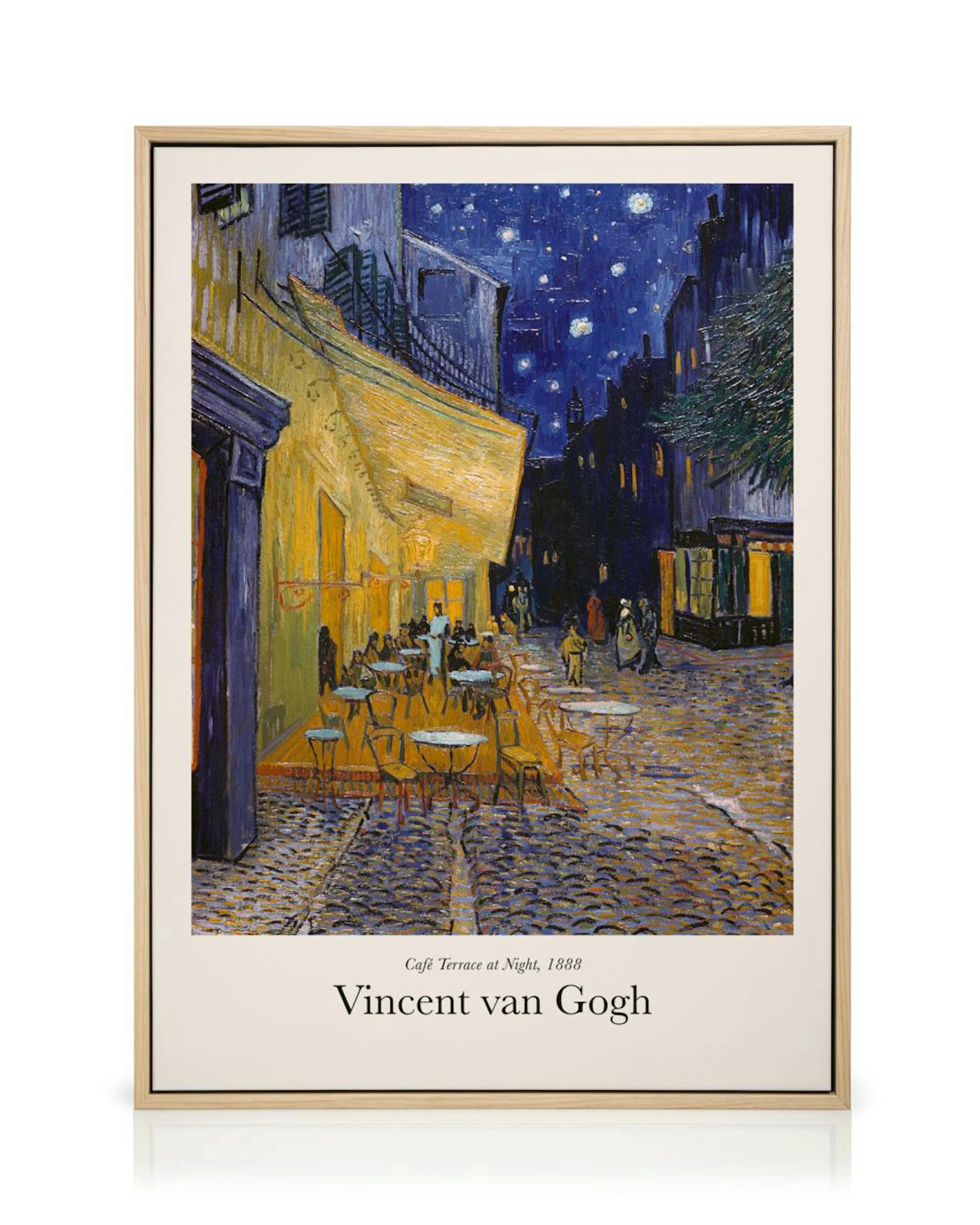 Leinwandbild von Van Goghs Caféterrasse bei Nacht mit Sternenhimmel und beleuchteter Terrasse, ideal für Wohnzimmer.