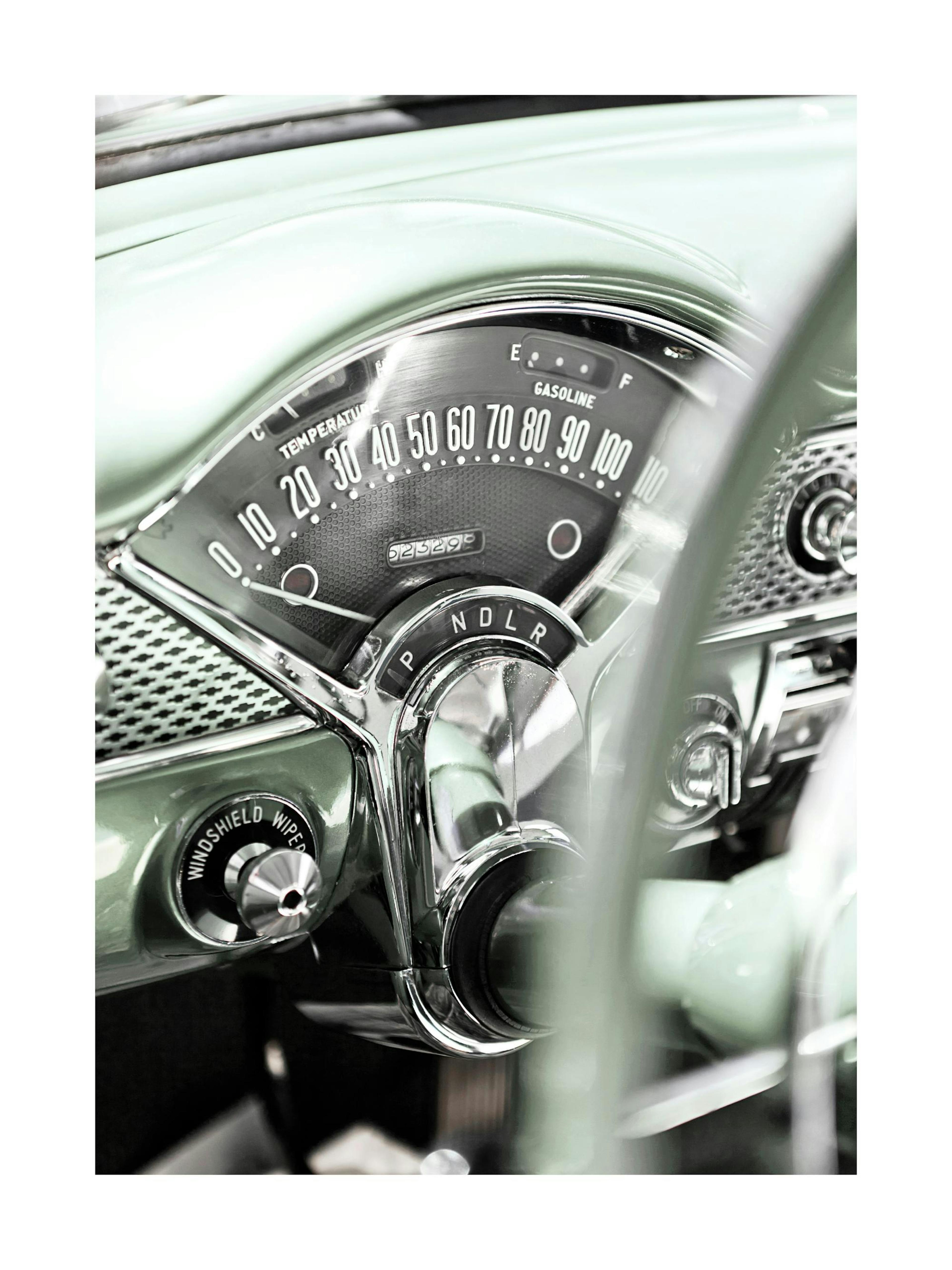 Green Vintage Car Detail Poster thumbnail