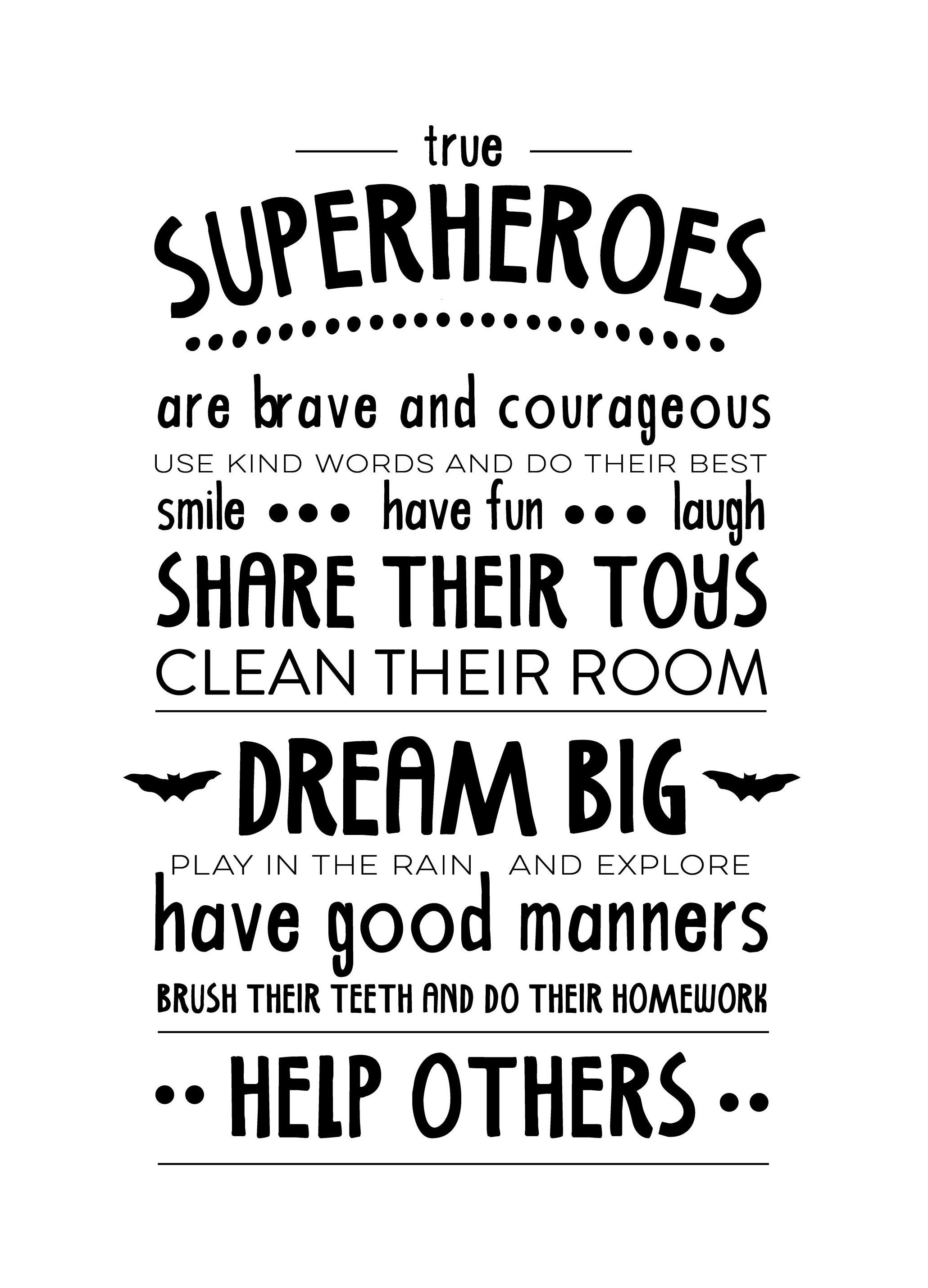Rules Of A Superhero Poster (50x70 cm) - Poster Store