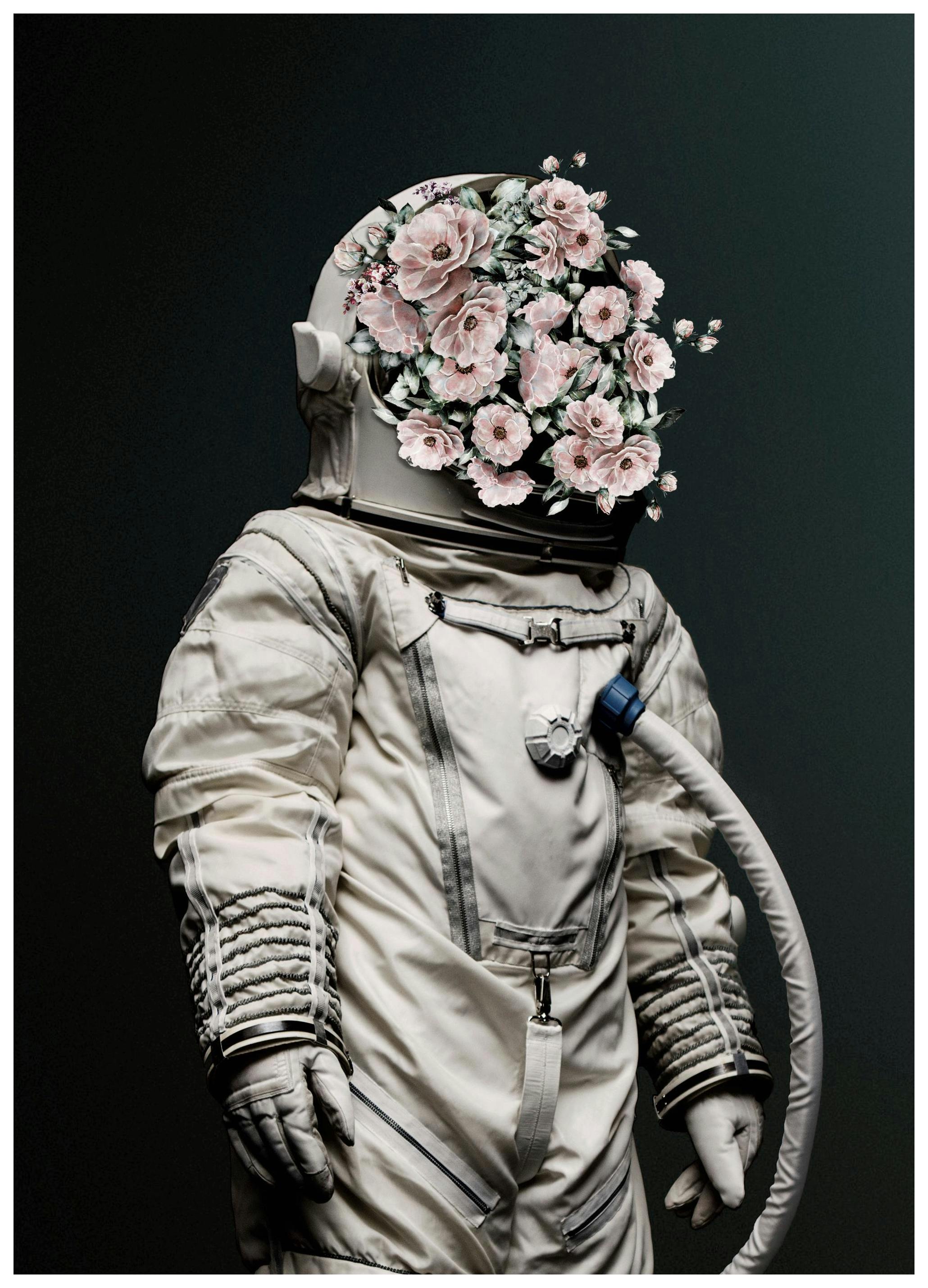 Bloemen Astronaut Poster (50x70 cm) - Poster Store
