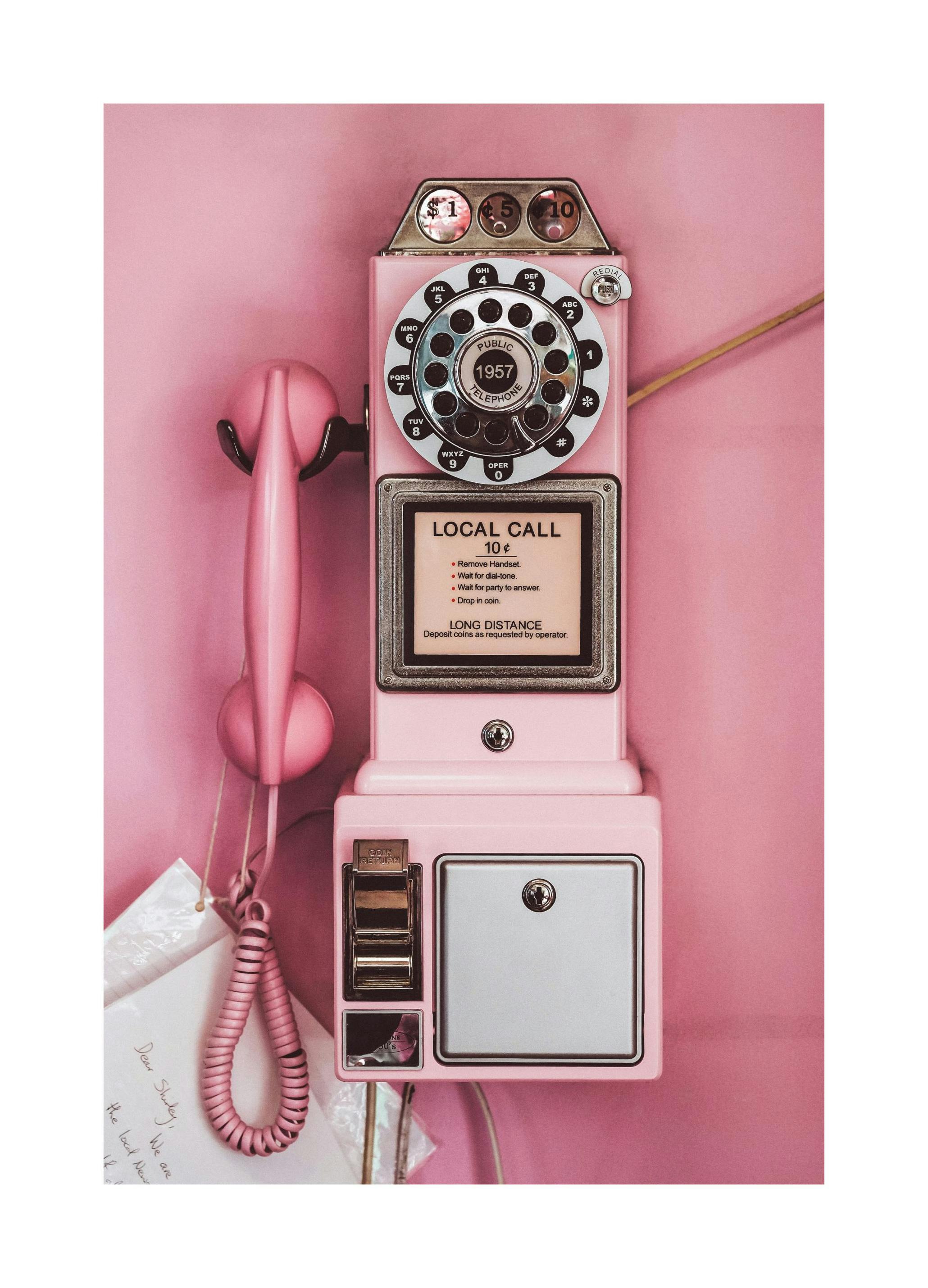 Pink Pay Phone Poster (30x40 cm) - Poster Store