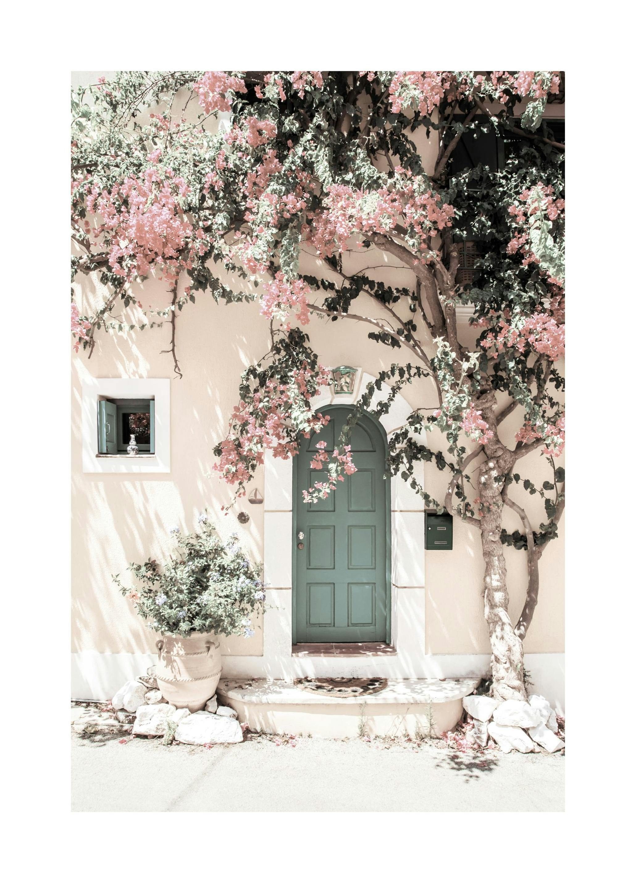 Bloem deur Poster (30x40 cm) - Poster Store