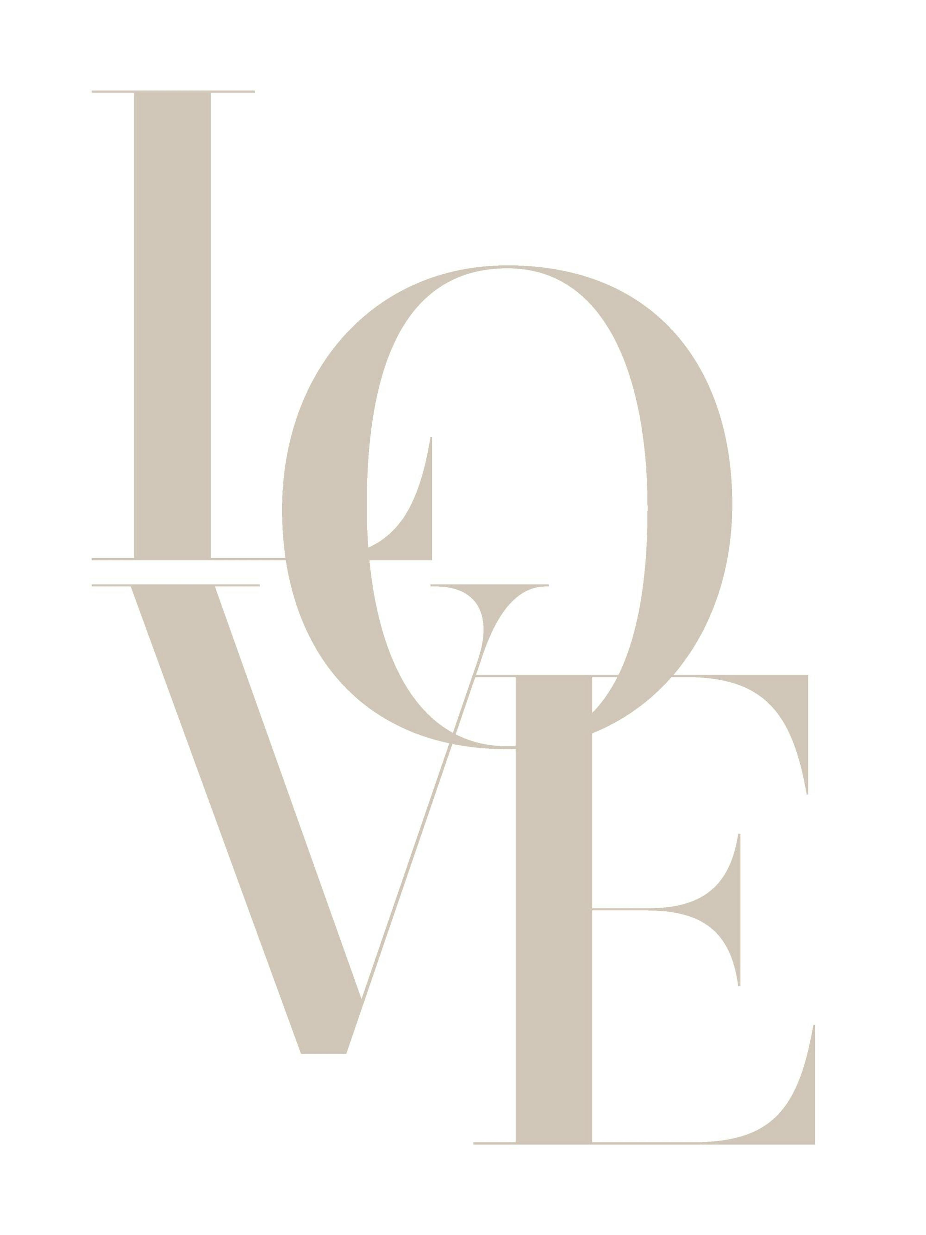 Plakat Love i beige 0