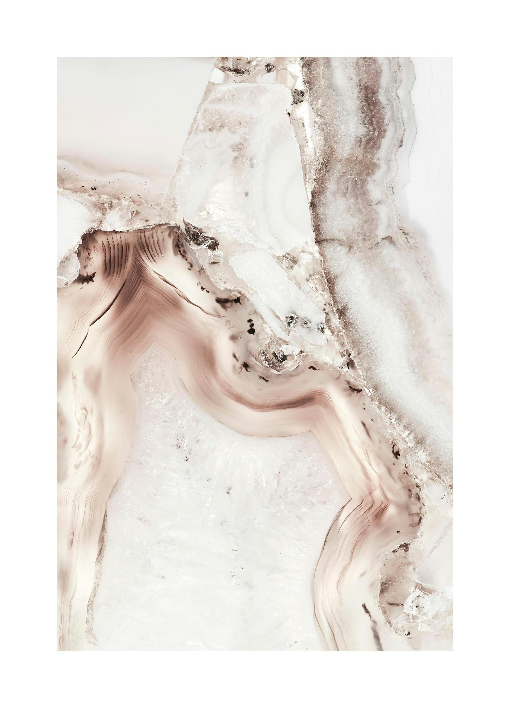 Prints Abstract White Minerals Poster (50x70 cm) - Poster Store