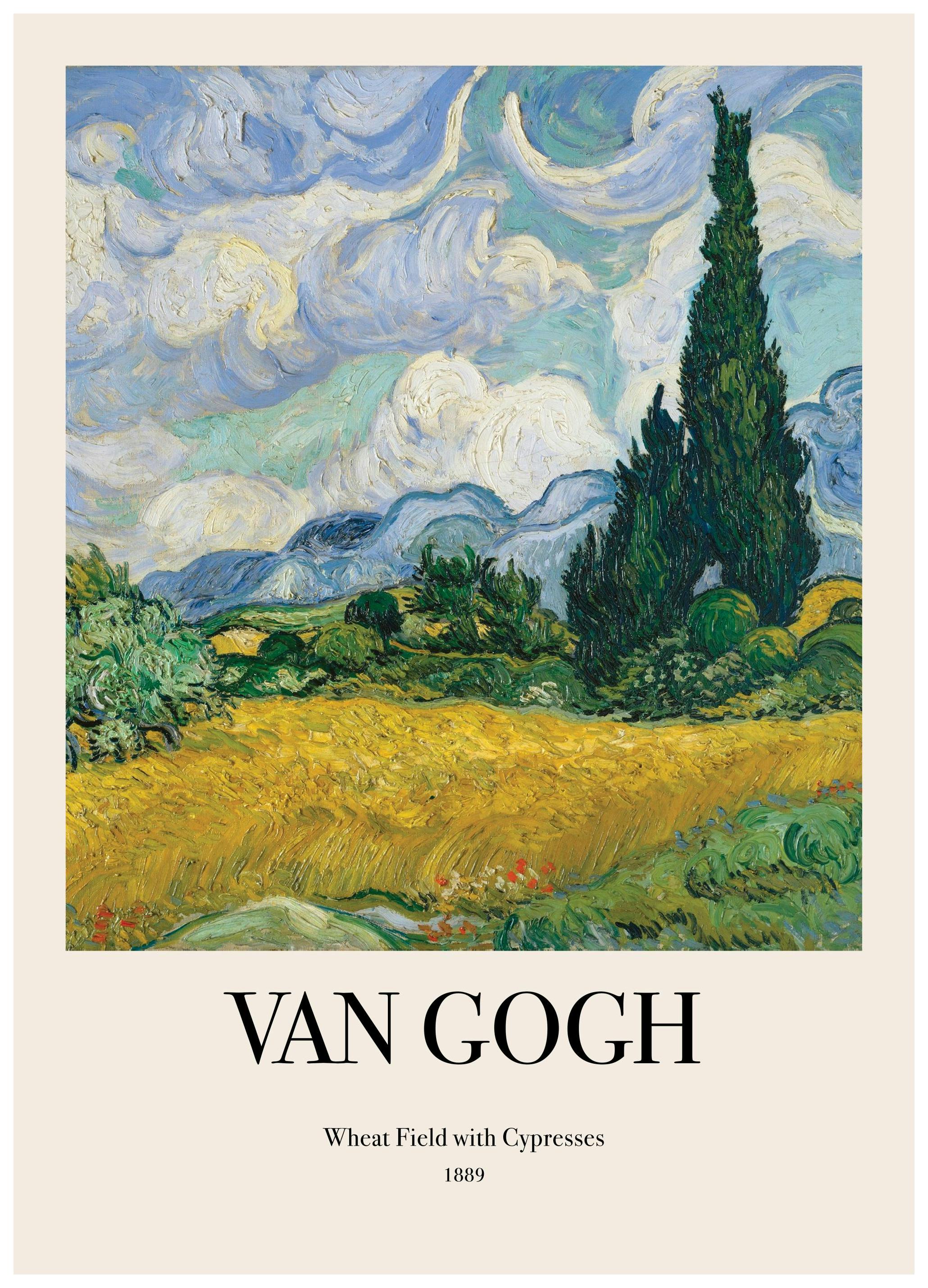 Van Gogh - Wheat Field with Cypresses Poster (30x40 cm) - Poster Store
