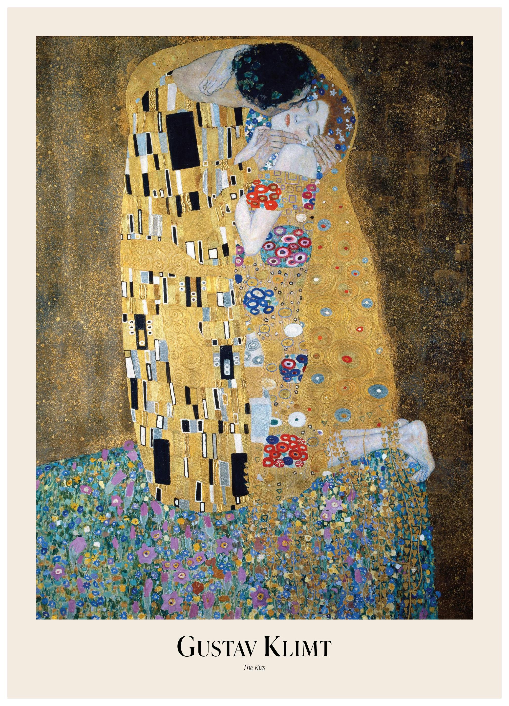 Gustav Klimt - De Kus Poster (21x30 cm) - Poster Store