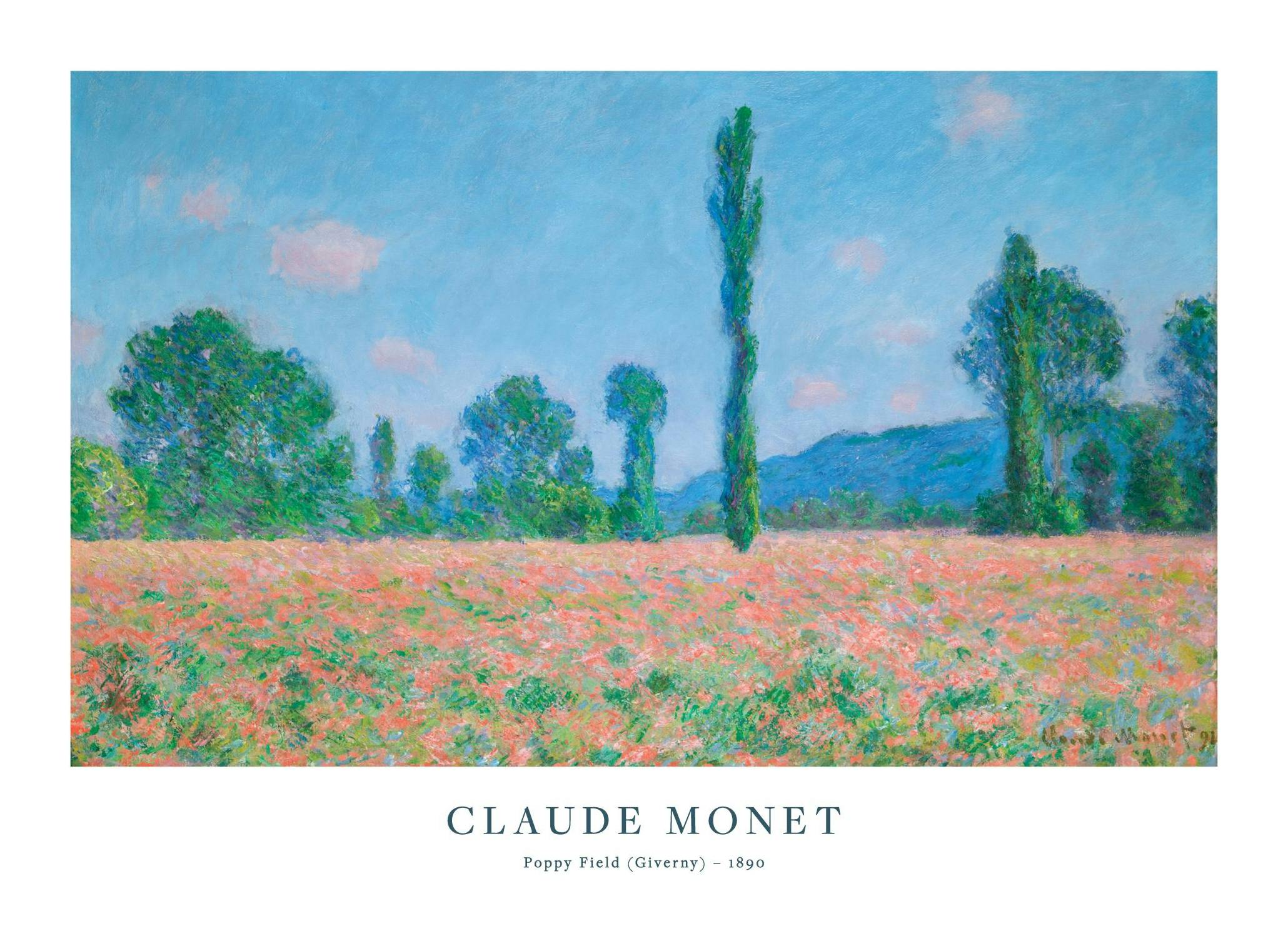 Monet - Poppy Field (Giverny) Poster (30x40 cm) - Poster Store