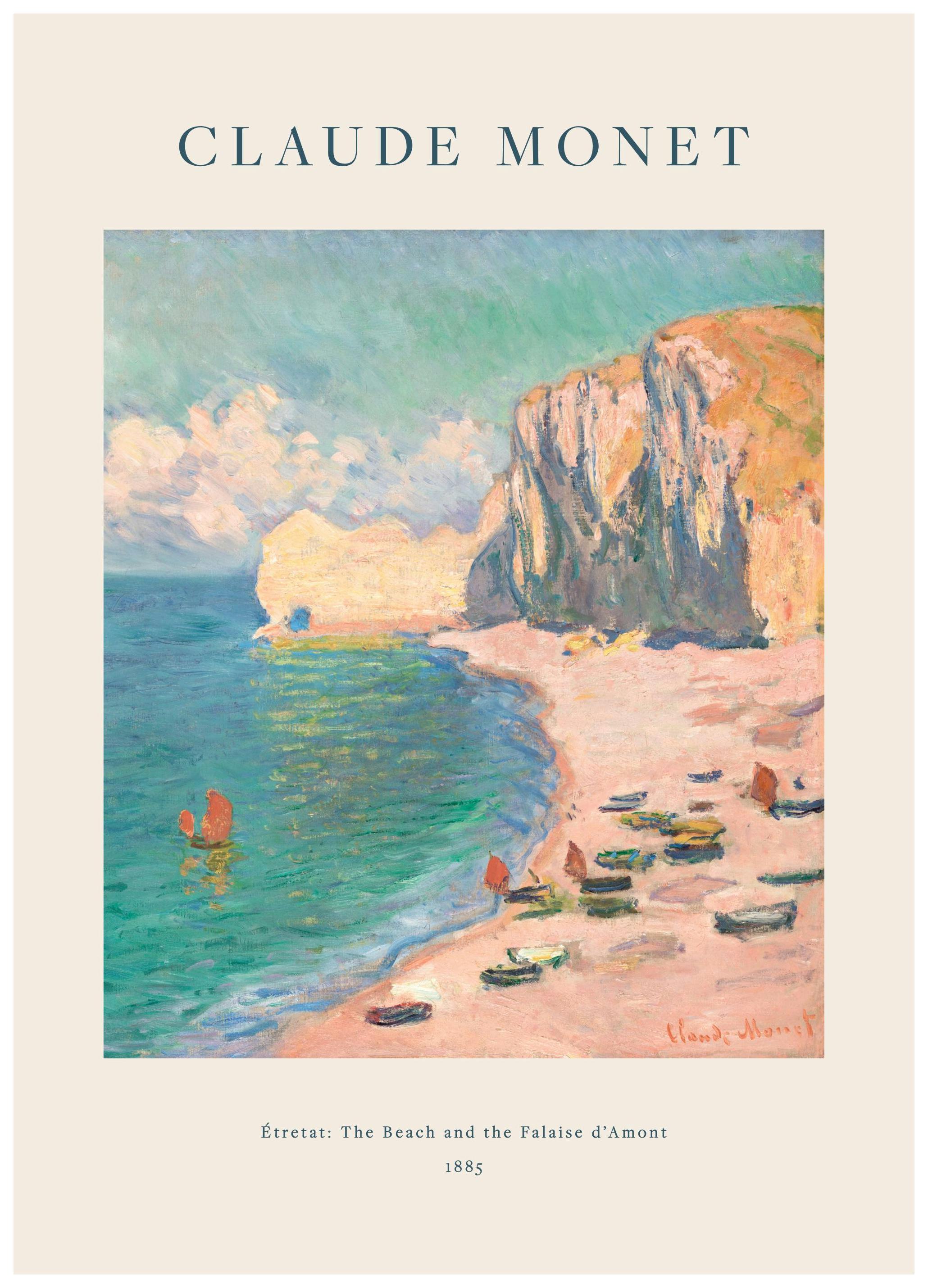 Monet - Étretat- The Beach and the Falaise d'Amont Poster (40x50 cm) - Poster Store