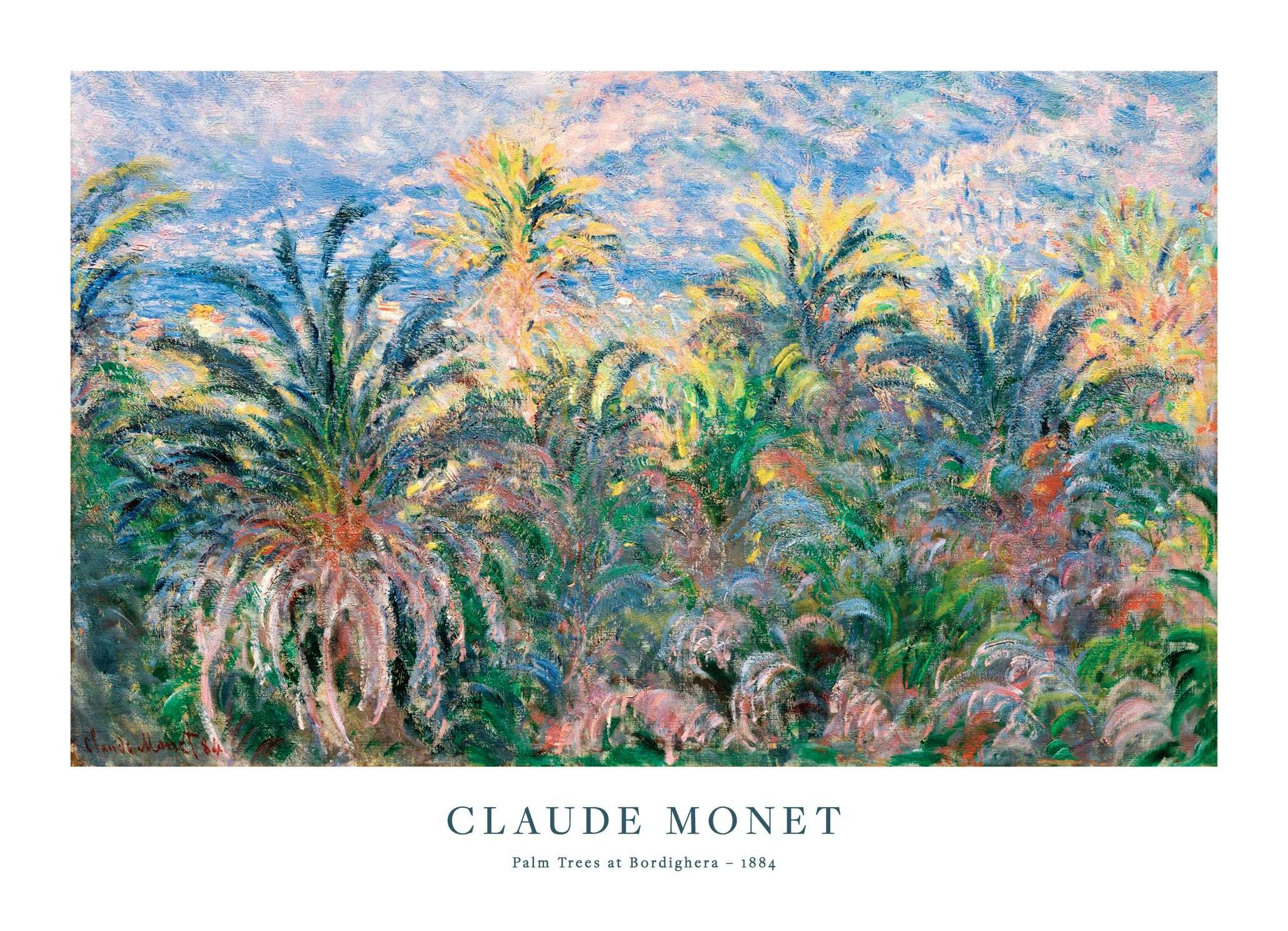 Monet - Palmbomen bij Bordighera Poster (40x50 cm) - Poster Store