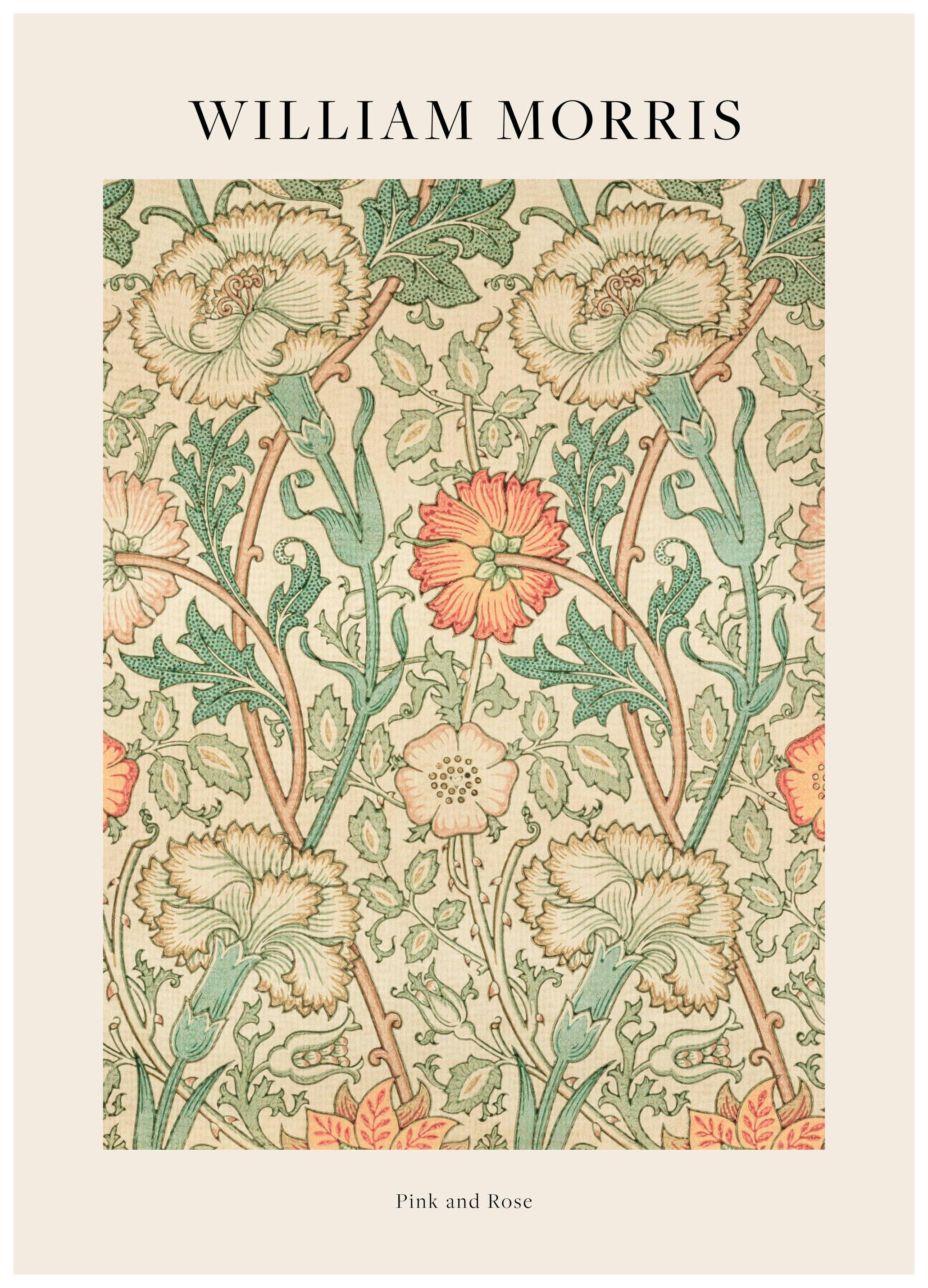 William Morris - Poster Pink et Rose (40x50 cm) - Poster Store