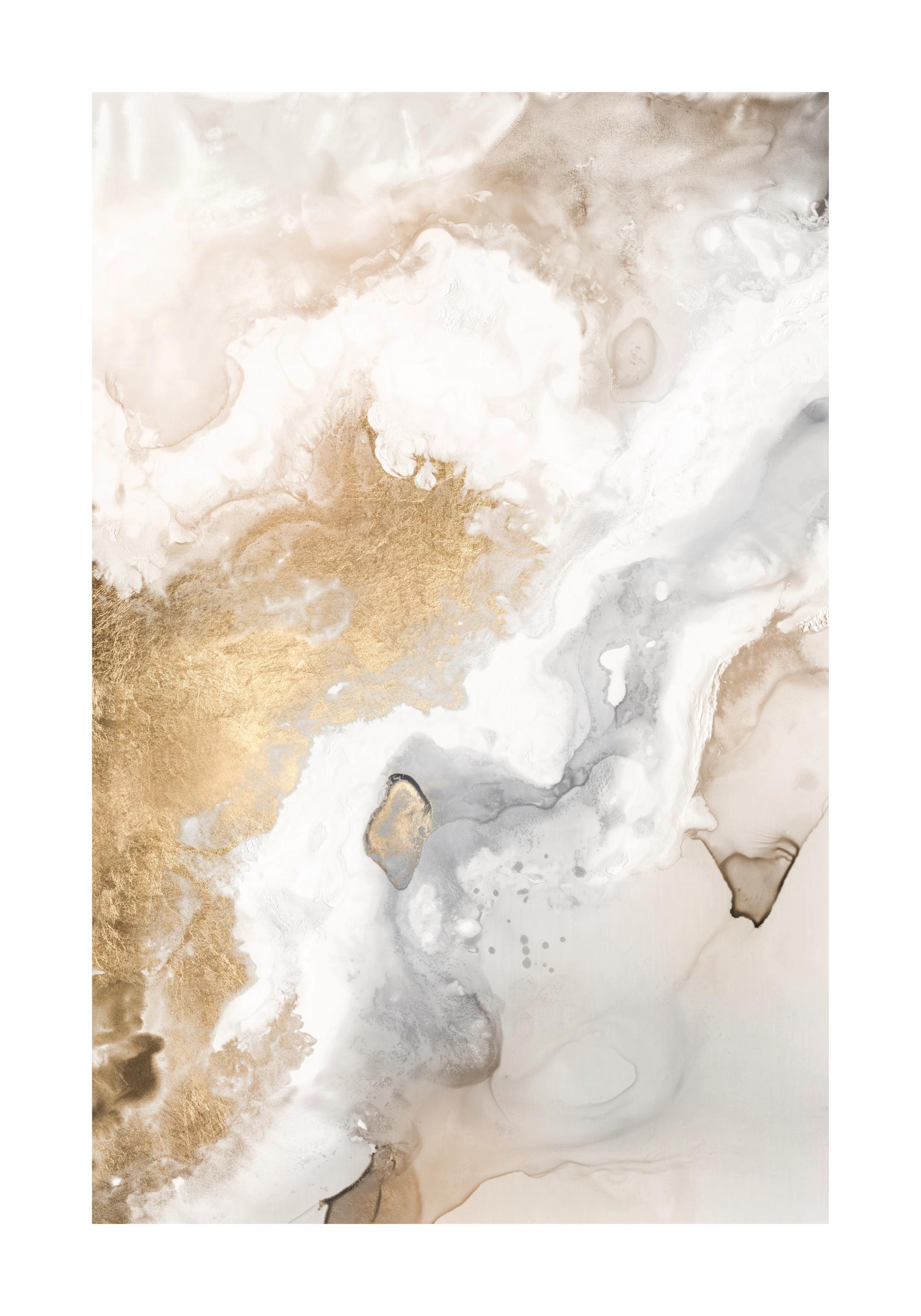 Beige Golden Flow No1 抽象アートポスター | Poster Store JP
