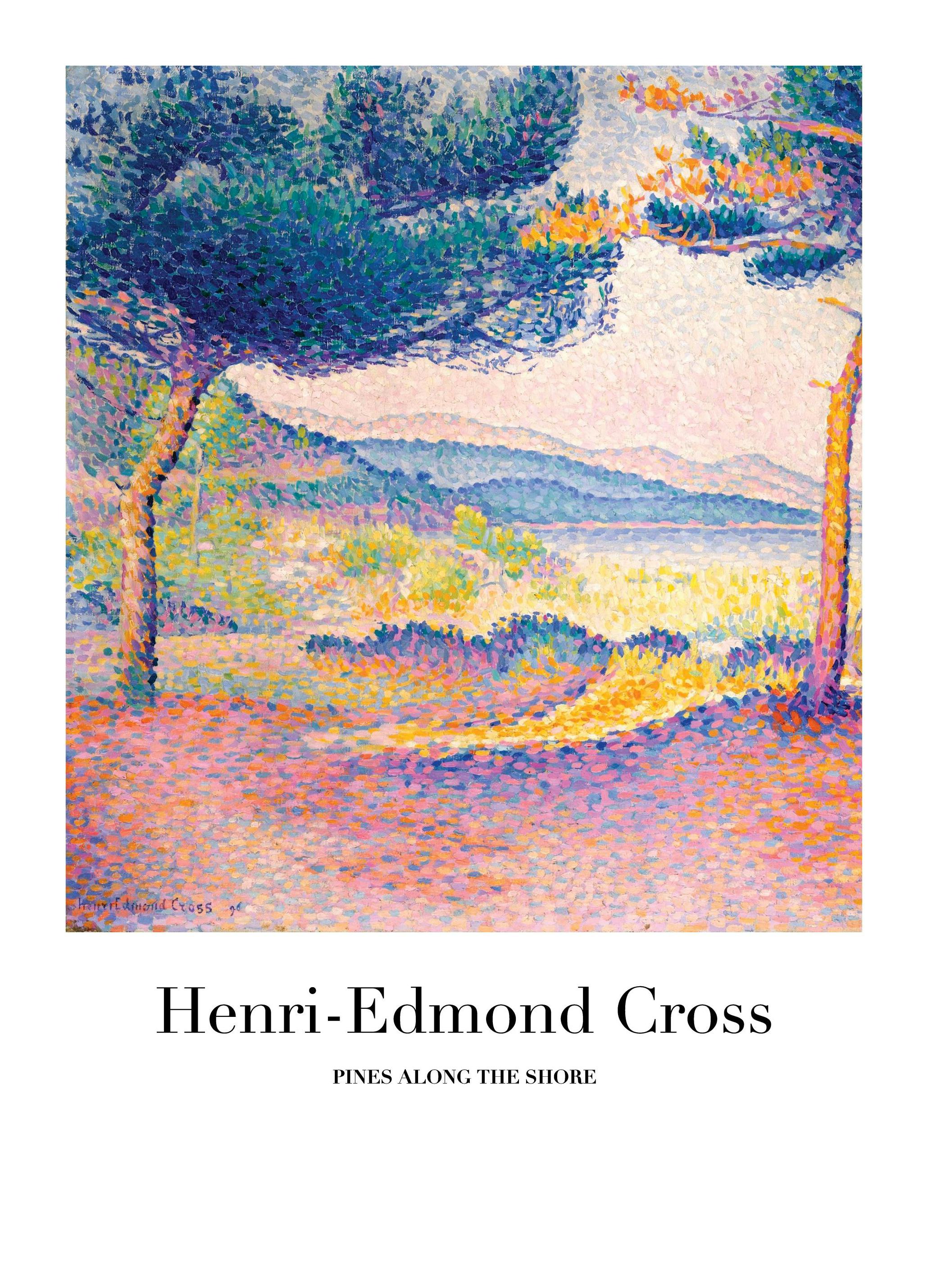 Henri-Edmond Cross - Tallar längs stranden Poster (70x100 cm) - Poster Store
