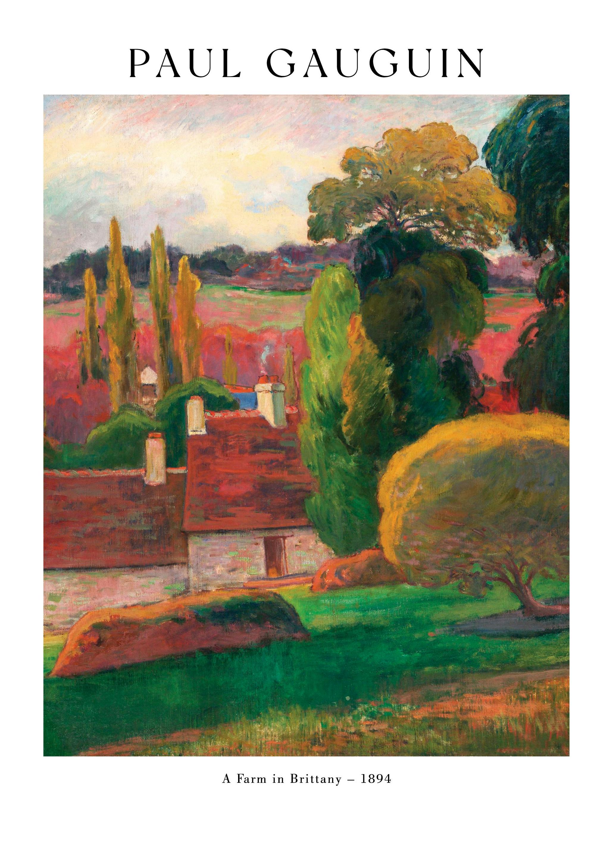 Paul Gauguin - A Farm in Brittany Poster (50x70 cm) - Poster Store