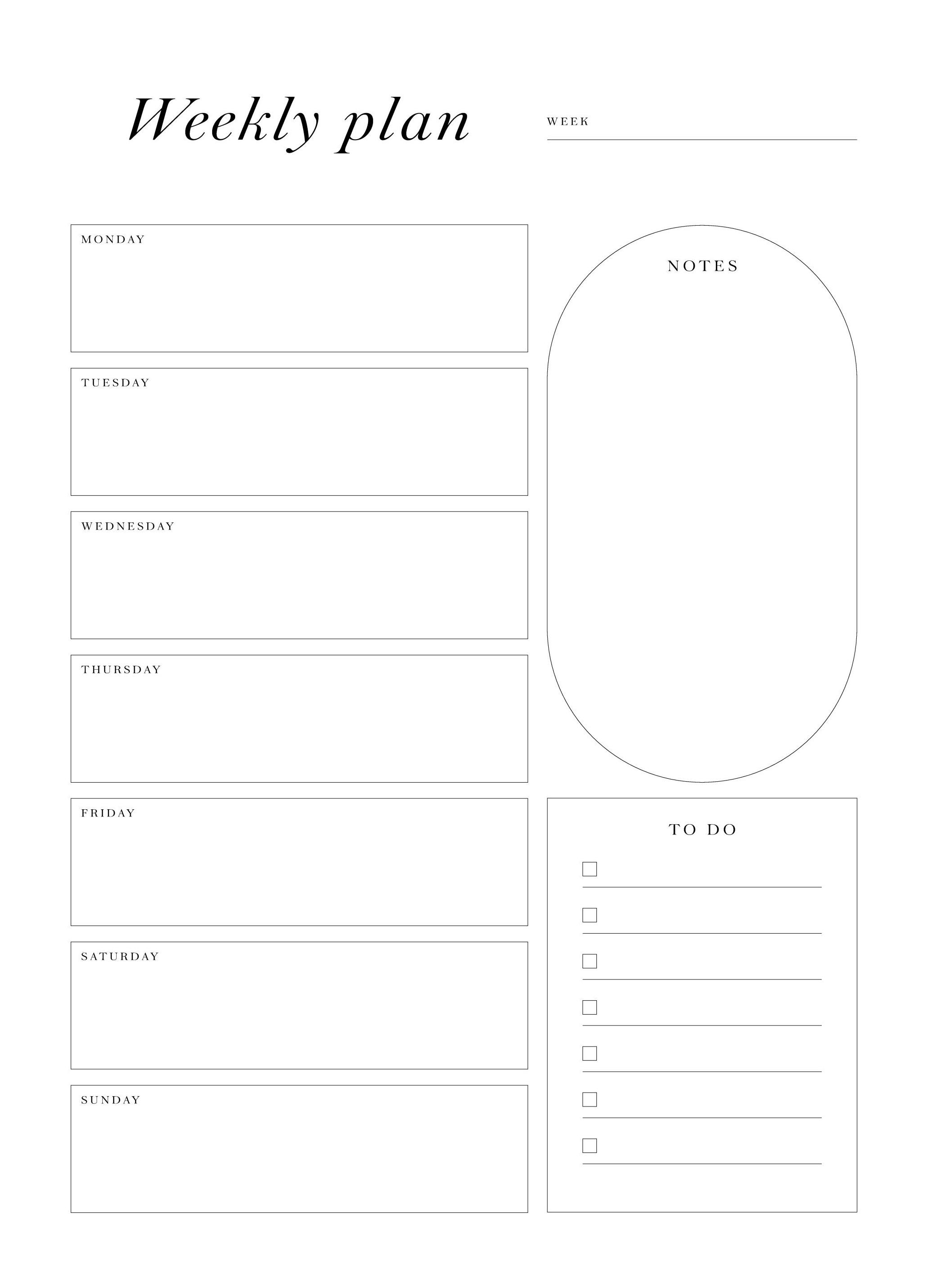 Weekplanner Poster (50x70 cm) - Poster Store