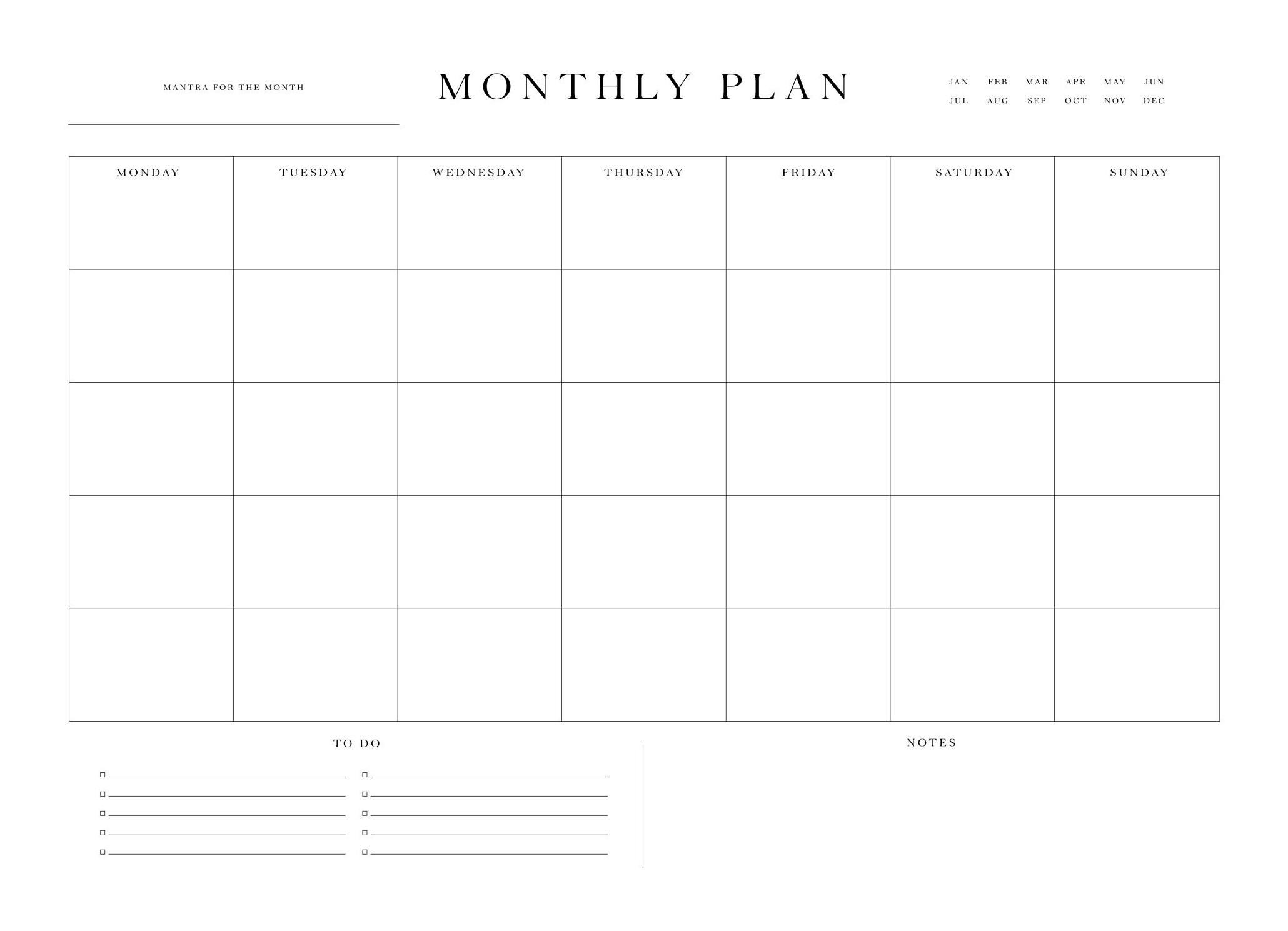 Maandplanner Poster (30x40 cm) - Poster Store