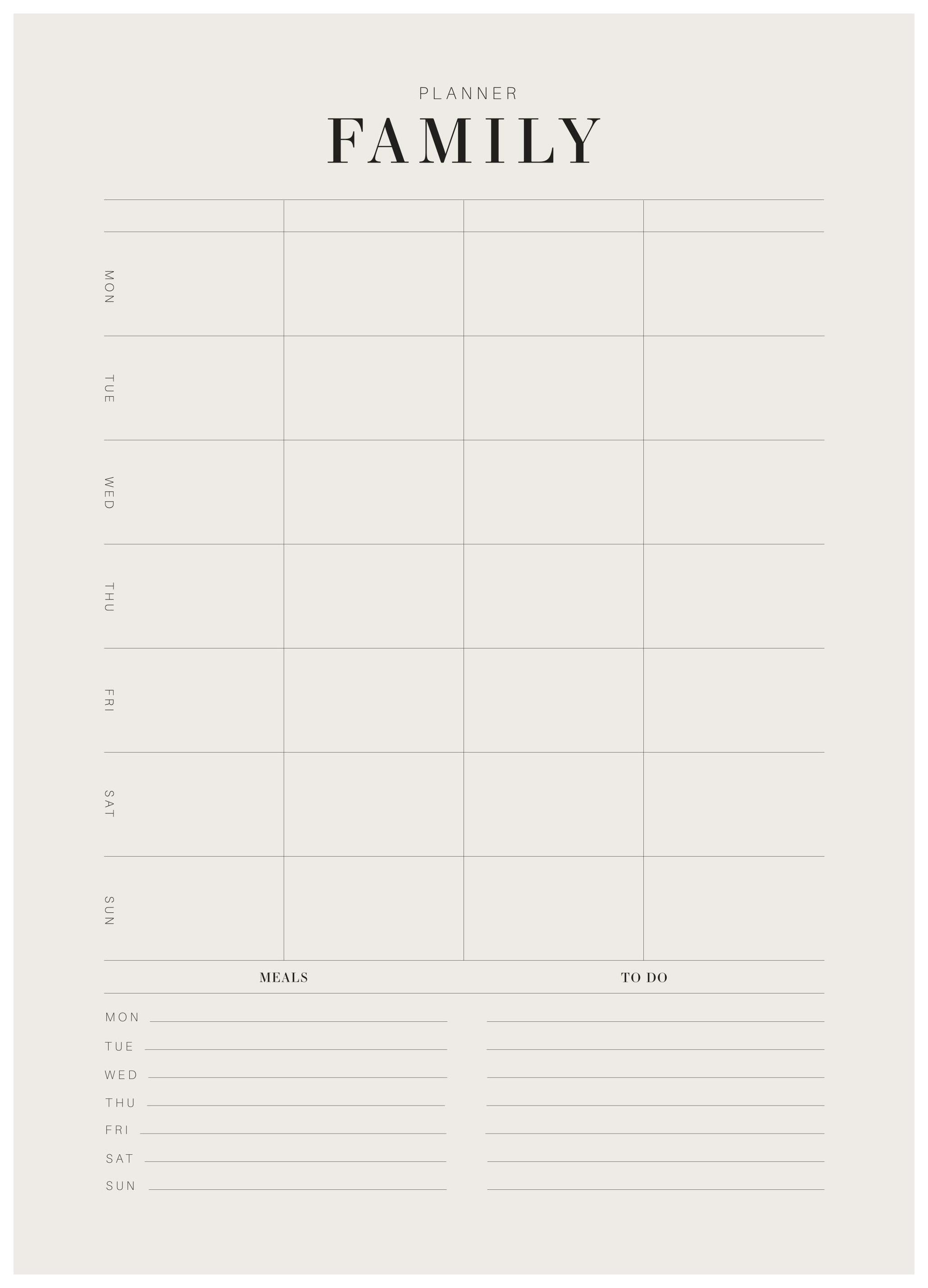 Wekelijkse Familie Planner Poster (50x70 cm) - Poster Store