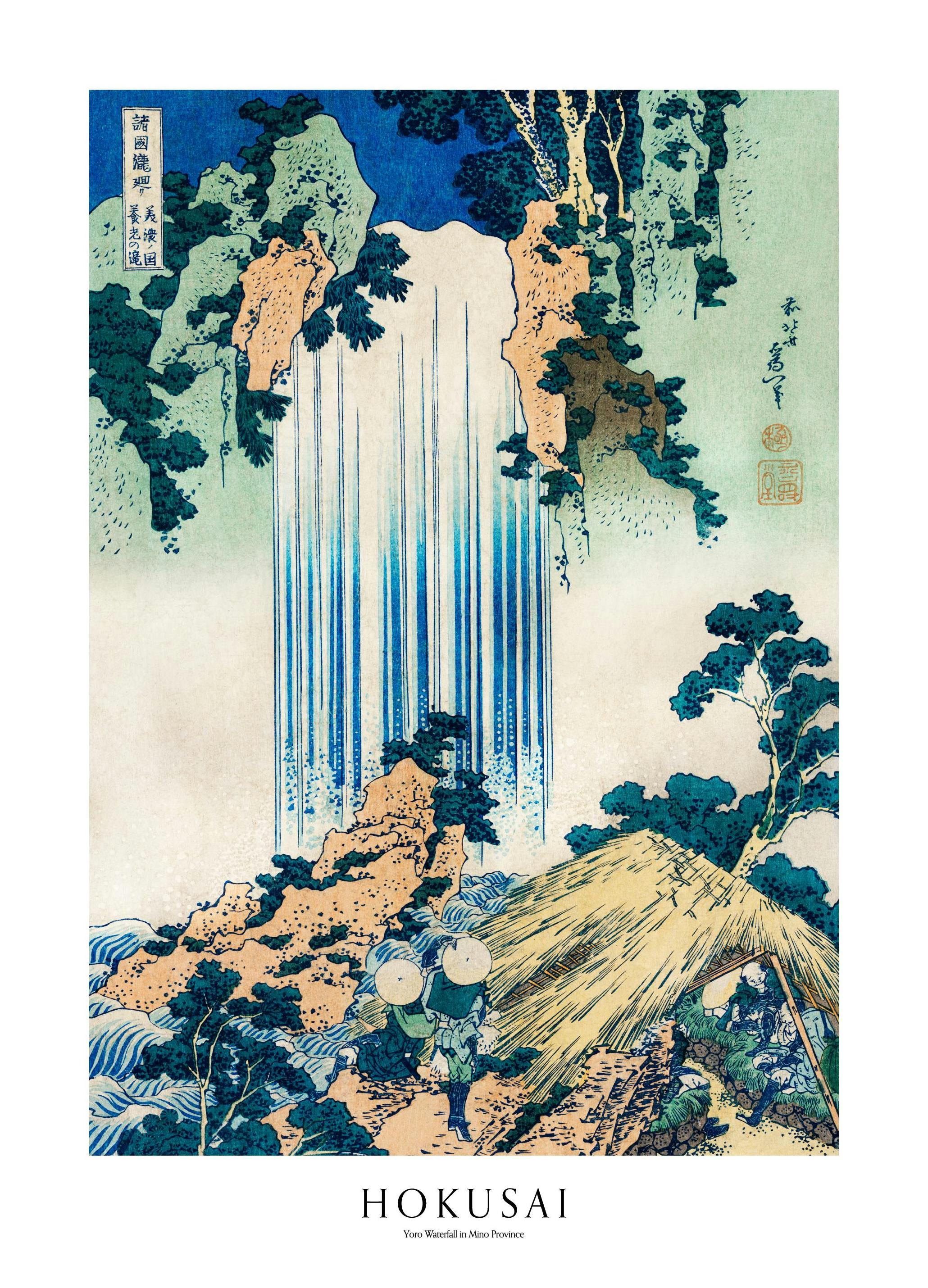 Hokusai - Yoro Waterval in Mino Provincie Poster (21x30 cm) - Poster Store
