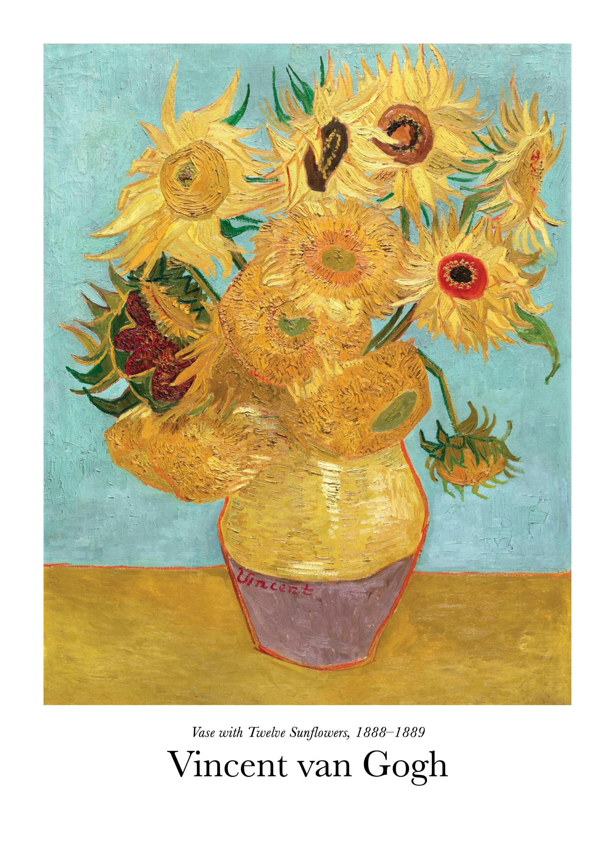 Van Gogh - Váza Tizenkét Napraforgóval Poszter (21x30 cm) - Poster Store