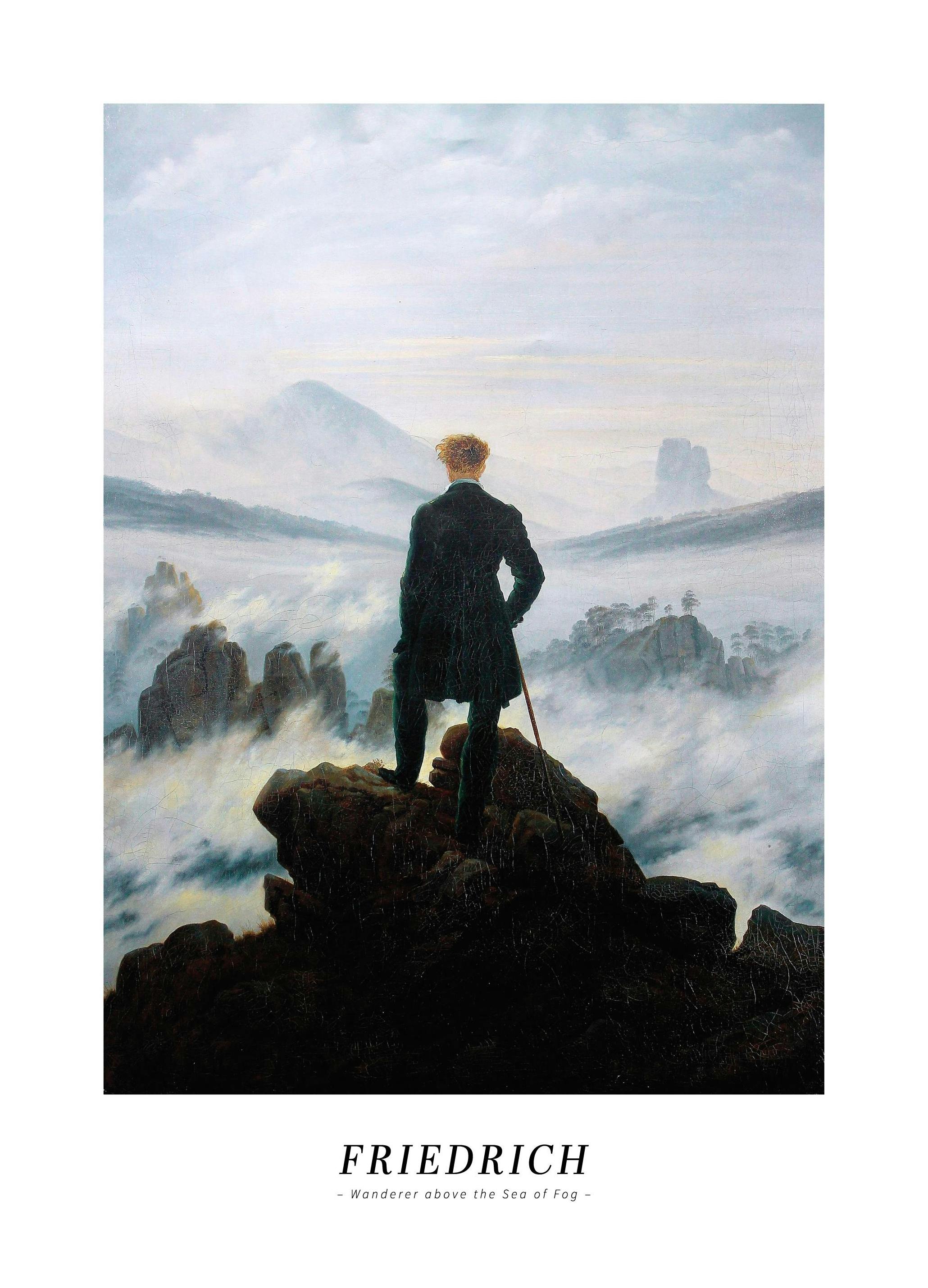 Caspar David Friedrich - Wanderer above the Sea of Fog Poster (50x70 cm) - Poster Store