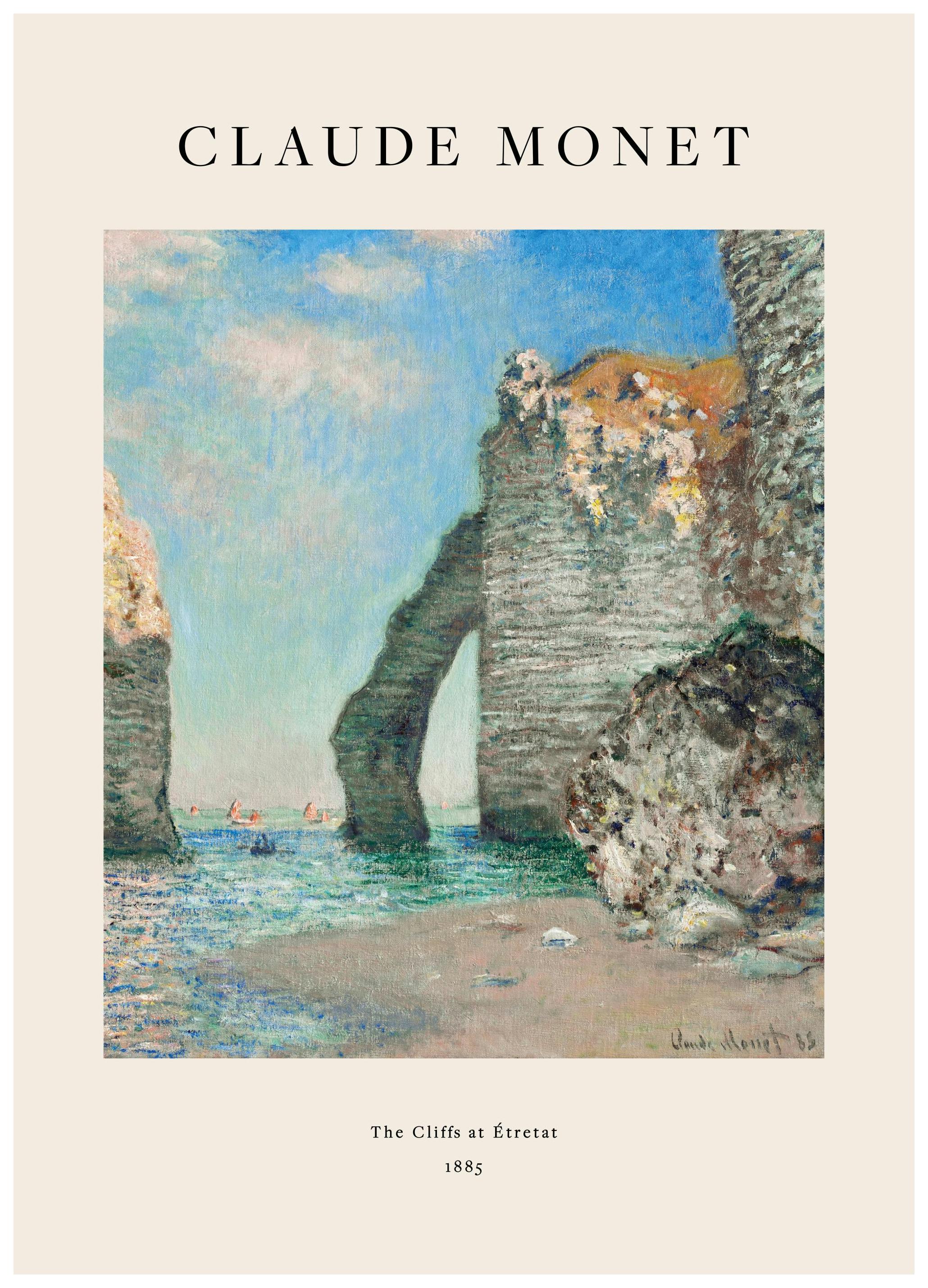 Monet - The Cliffs at Étretat Poster (21x30 cm) - Poster Store
