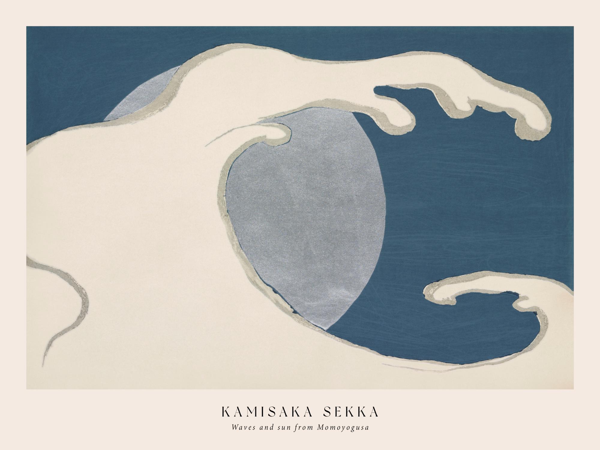 Kamisaka Sekka - Waves and Sun from Momoyogusa Poster
