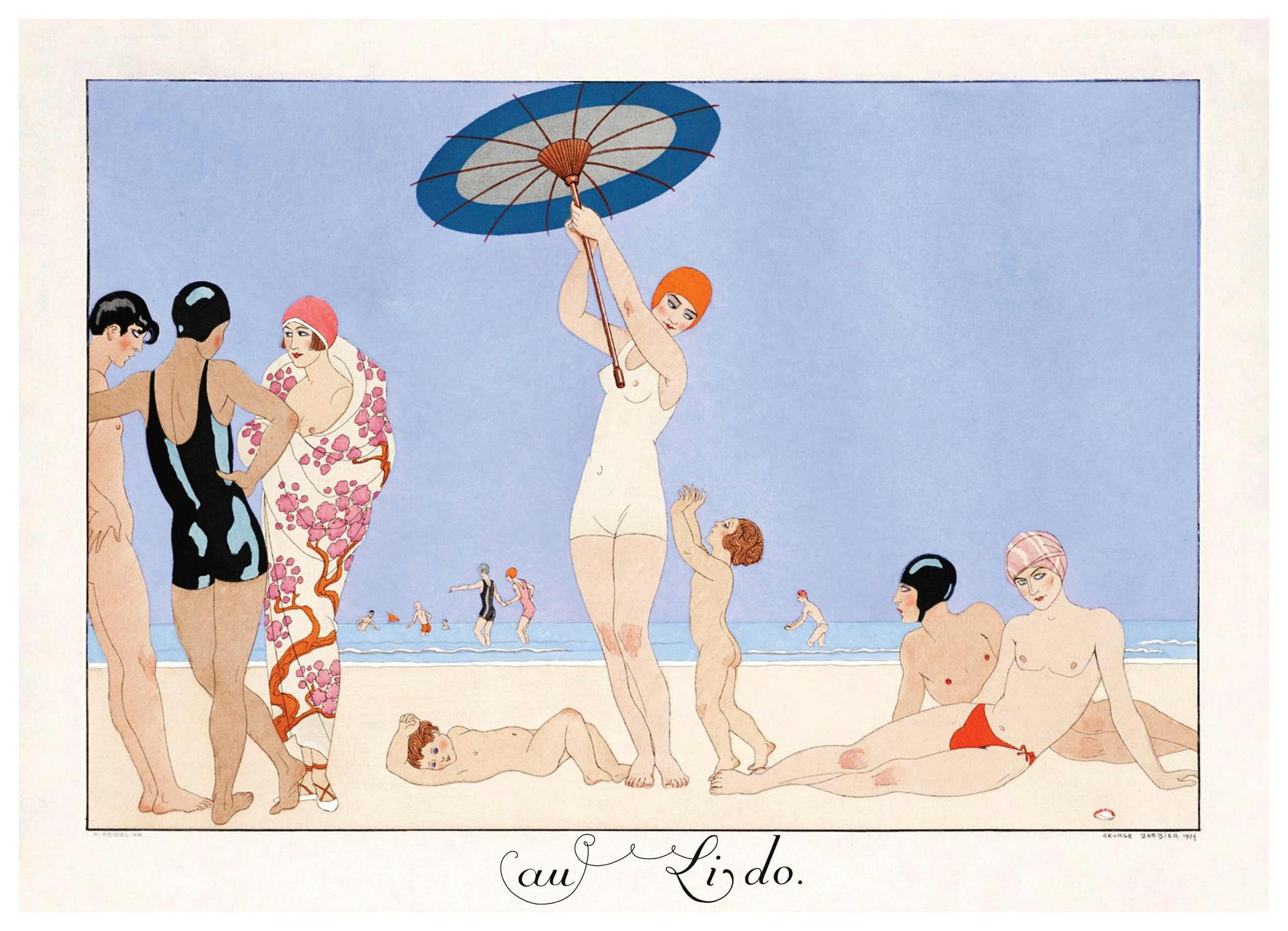 George Barbier - Au Lido Planche no.14 Poster (50x70 cm) - Poster Store