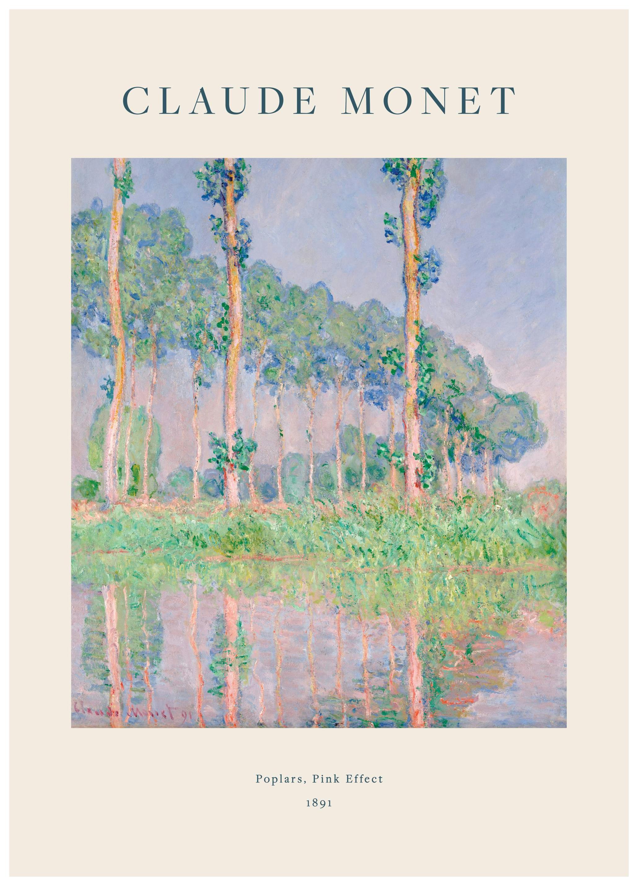 Monet - Poplars, Pink Effect Poster (30x40 cm) - Poster Store