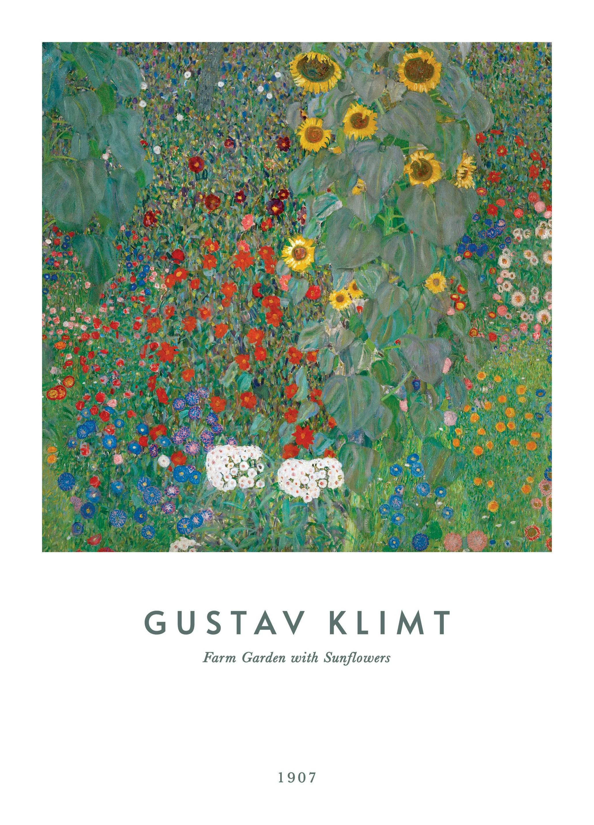 Gustav Klimt - Jardin de Ferme aux Tournesols Poster (21x30 cm) - Poster Store