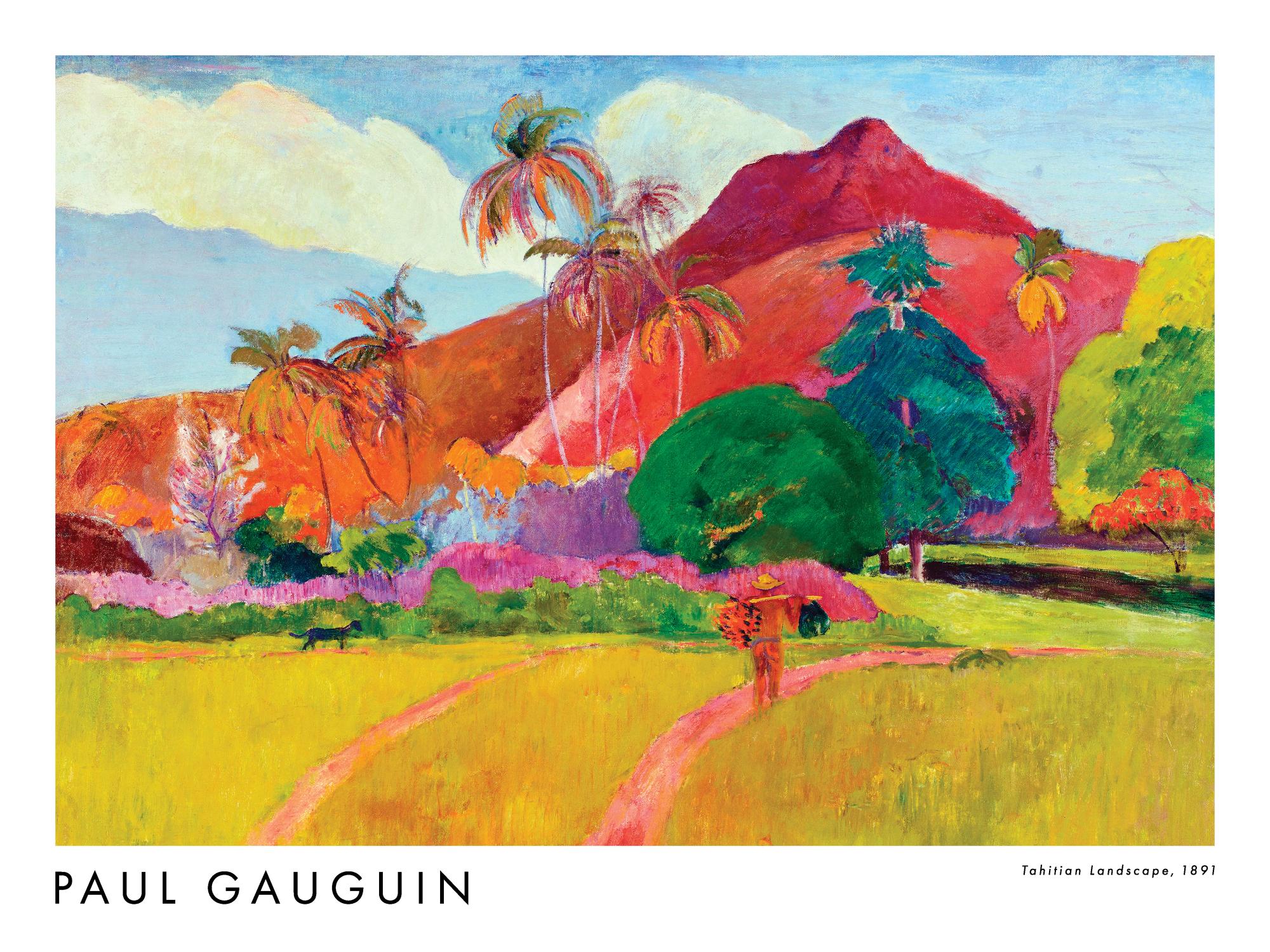 Paul Gauguin - タヒチの風景 ポスター