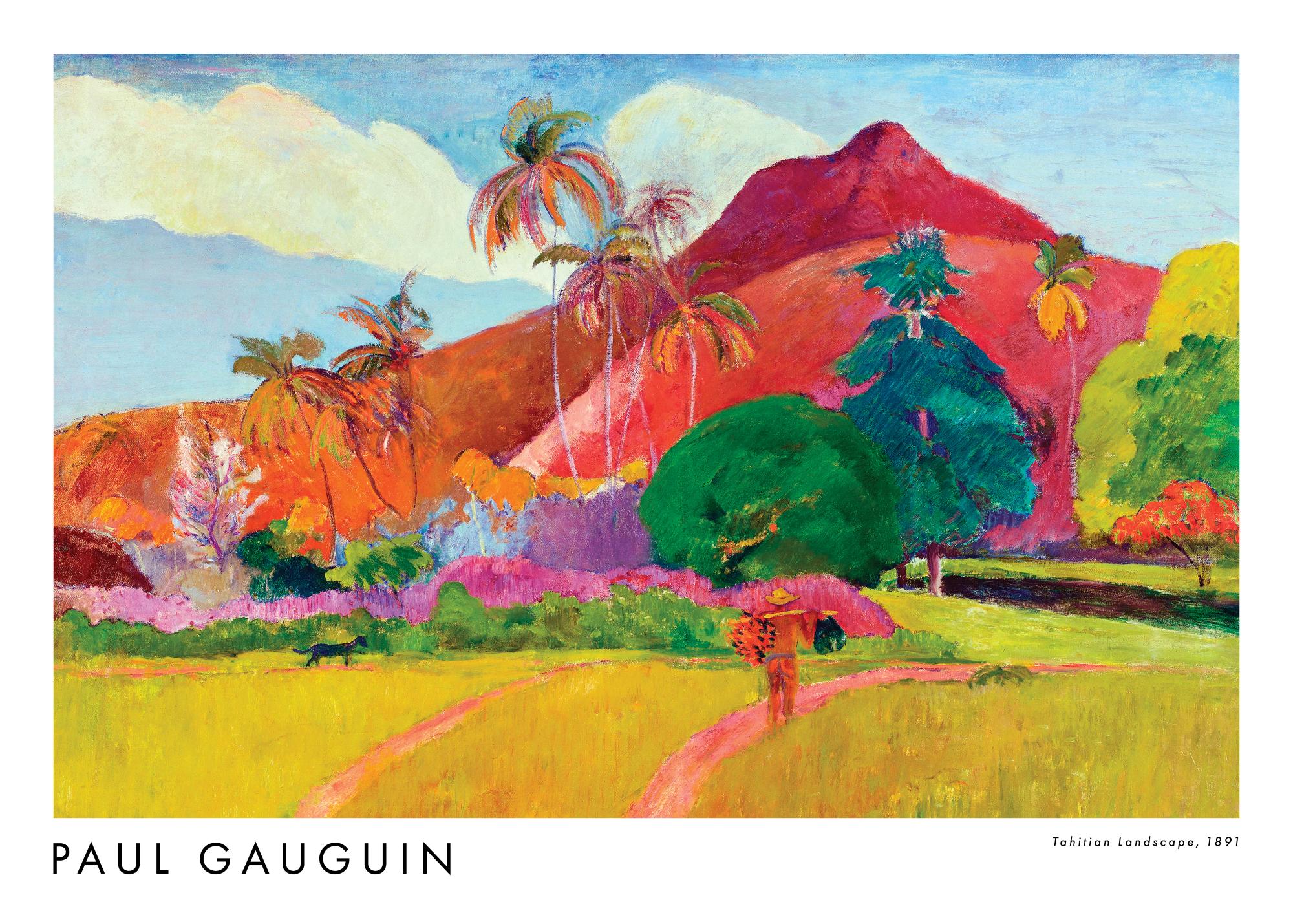 Paul Gauguin - タヒチの風景 ポスター