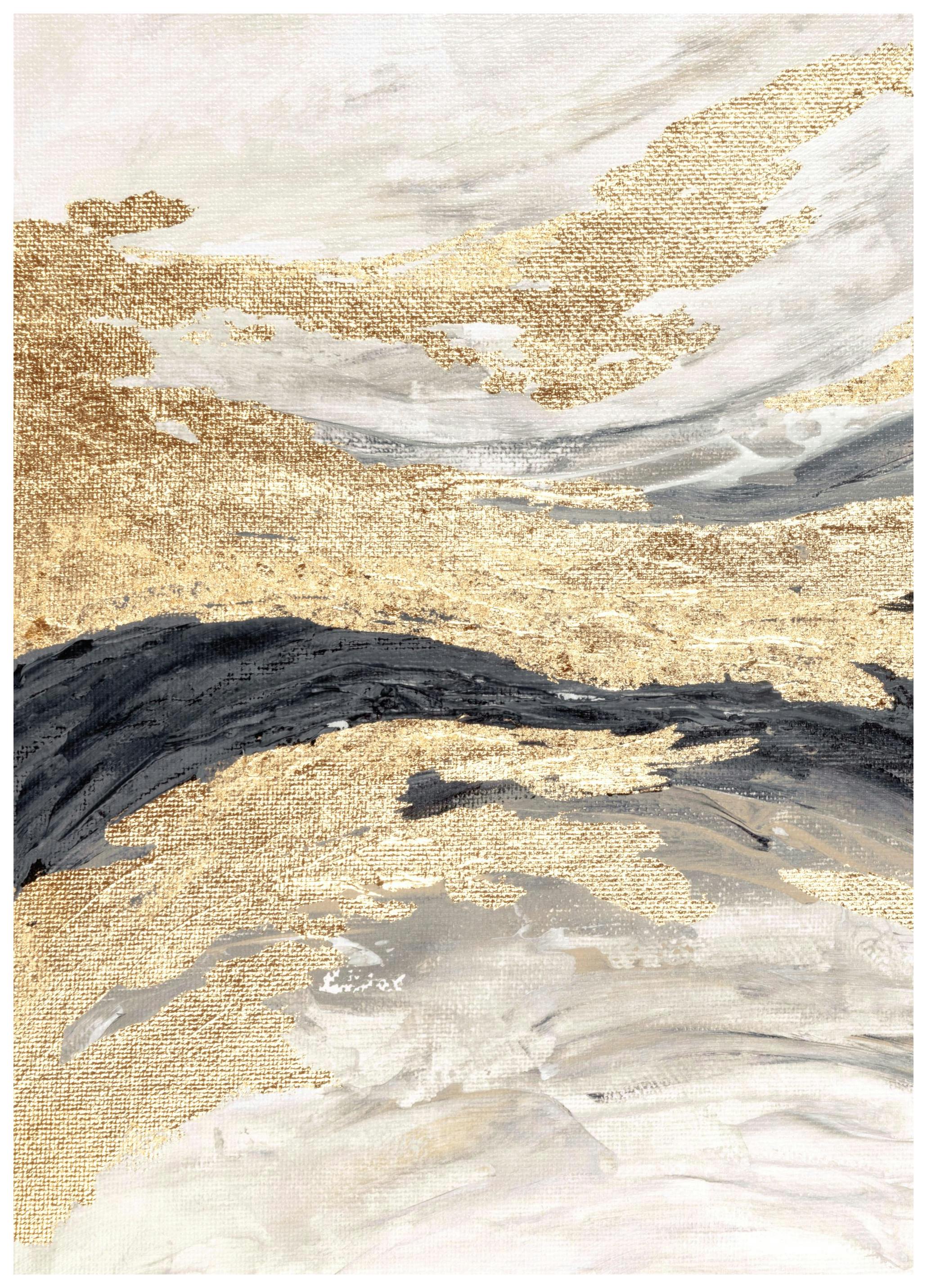 Prints Gold Wave No1 Poster (50x70 cm) - Poster Store