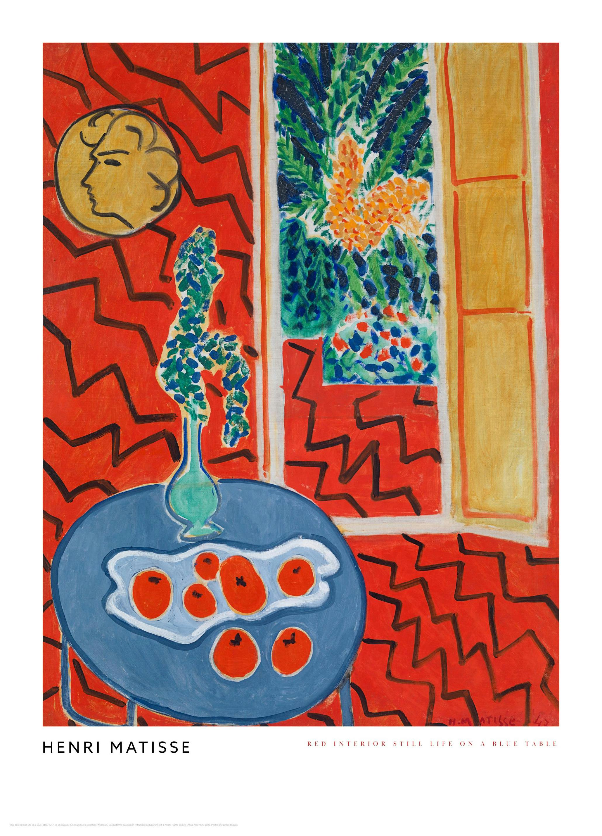 Matisse - Red Interior, Still Life on a Blue Table Poster (30x40 cm) - Poster Store